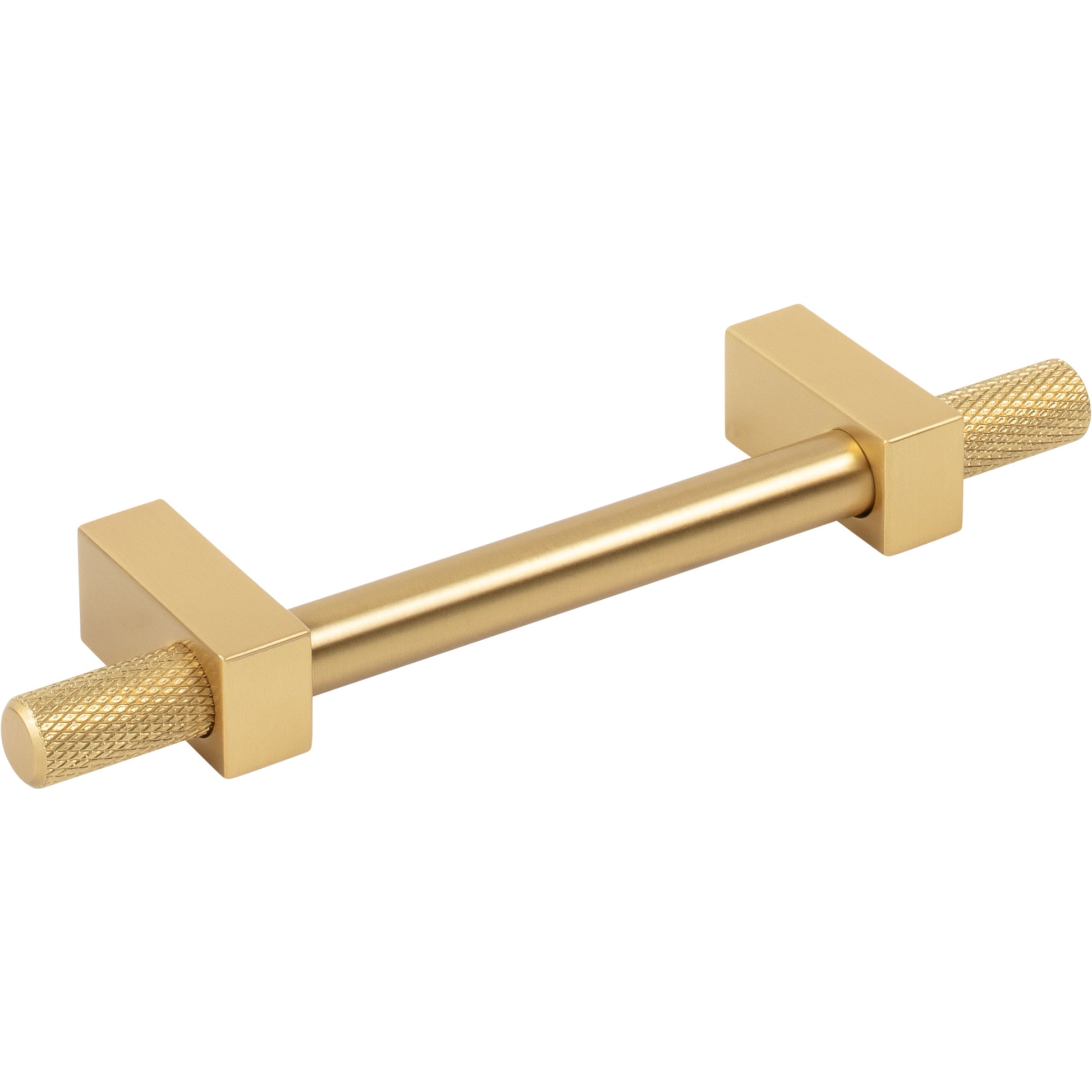 Jeffrey Alexander Larkin Knurled Ends Cabinet Bar Pull Brushed Gold / 96 mm