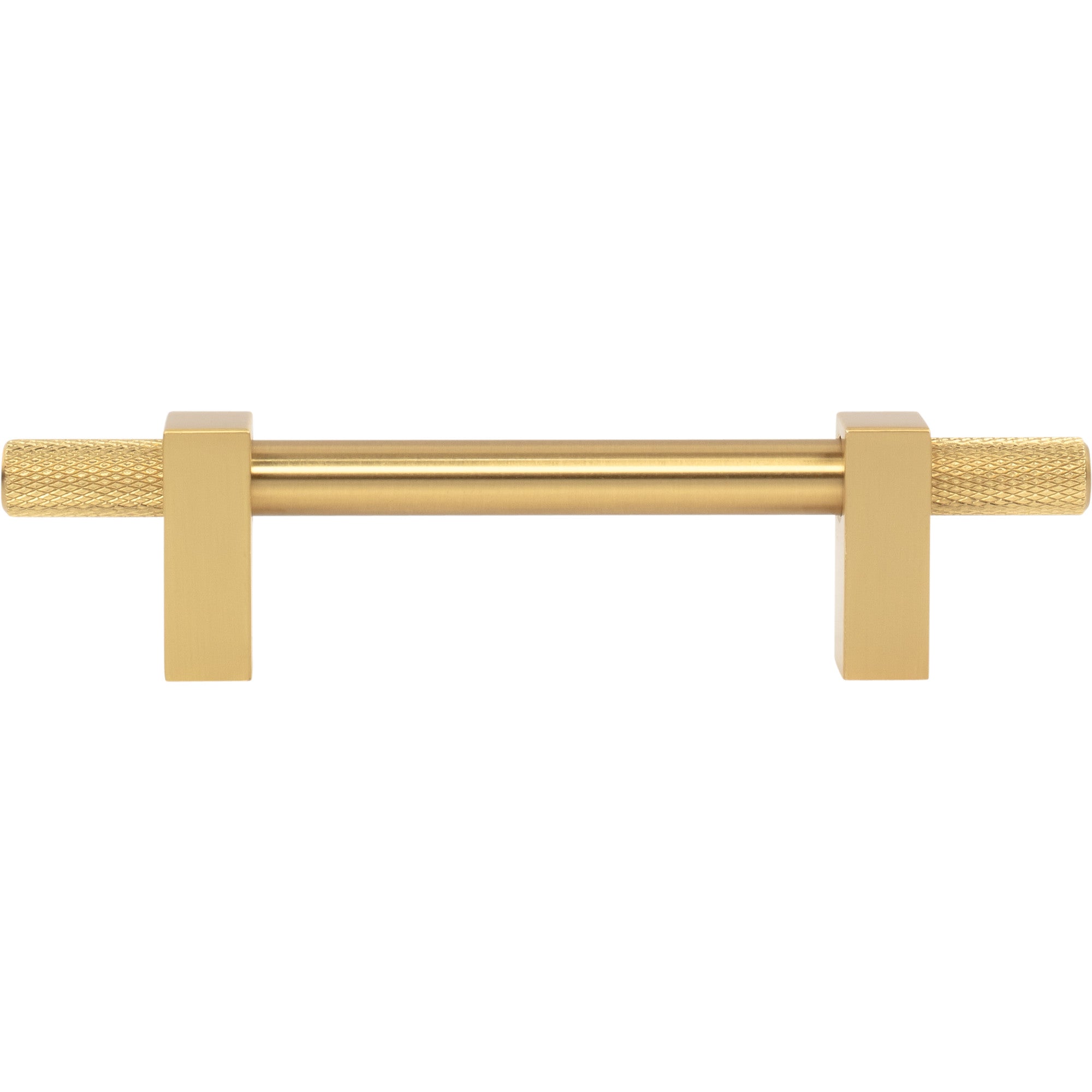 Jeffrey Alexander Larkin Knurled Ends Cabinet Bar Pull Brushed Gold / 96 mm