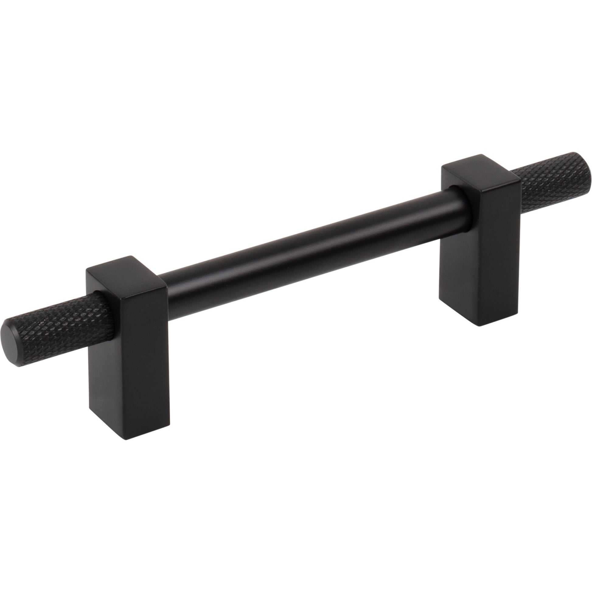 Jeffrey Alexander Larkin Knurled Ends Cabinet Bar Pull Matte Black / 96 mm