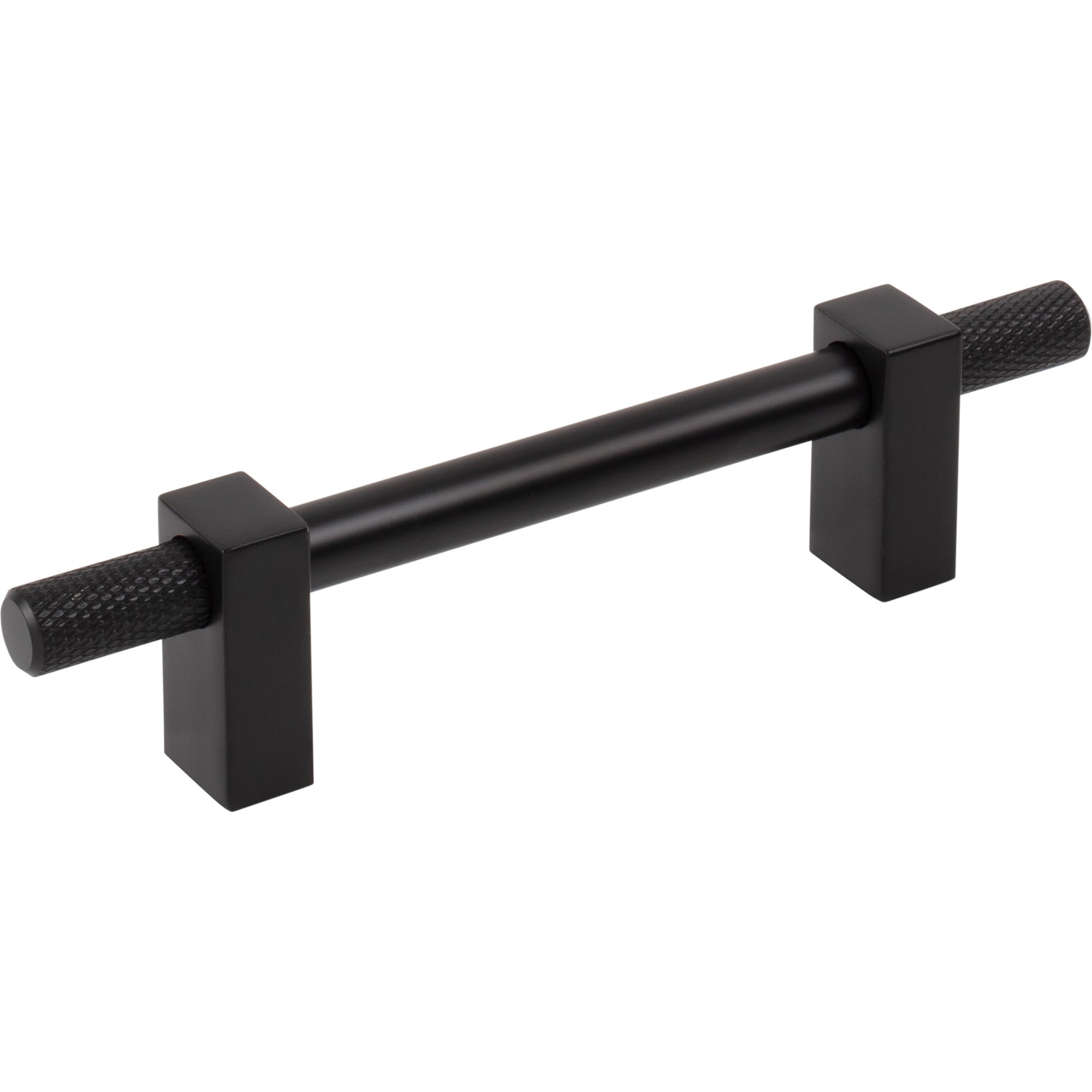 Jeffrey Alexander Larkin Knurled Ends Cabinet Bar Pull Matte Black / 96 mm