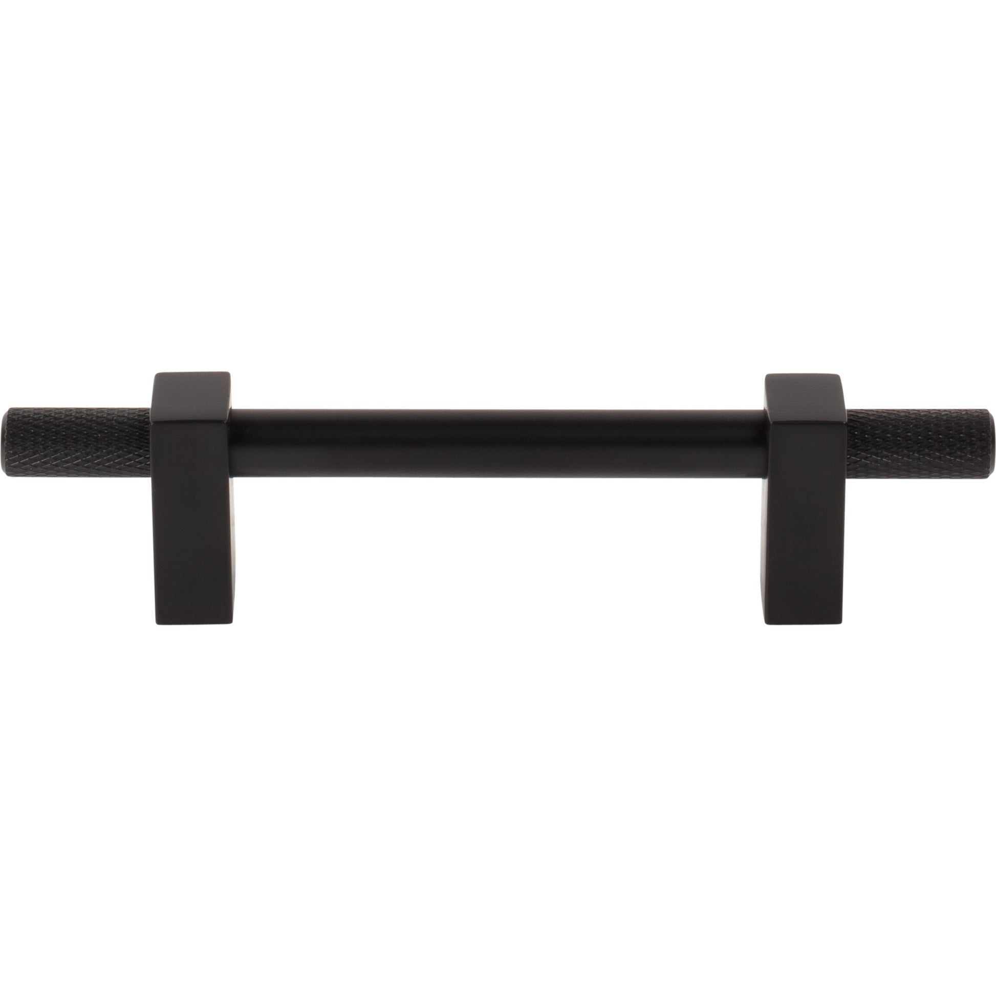 Jeffrey Alexander Larkin Knurled Ends Cabinet Bar Pull Matte Black / 96 mm