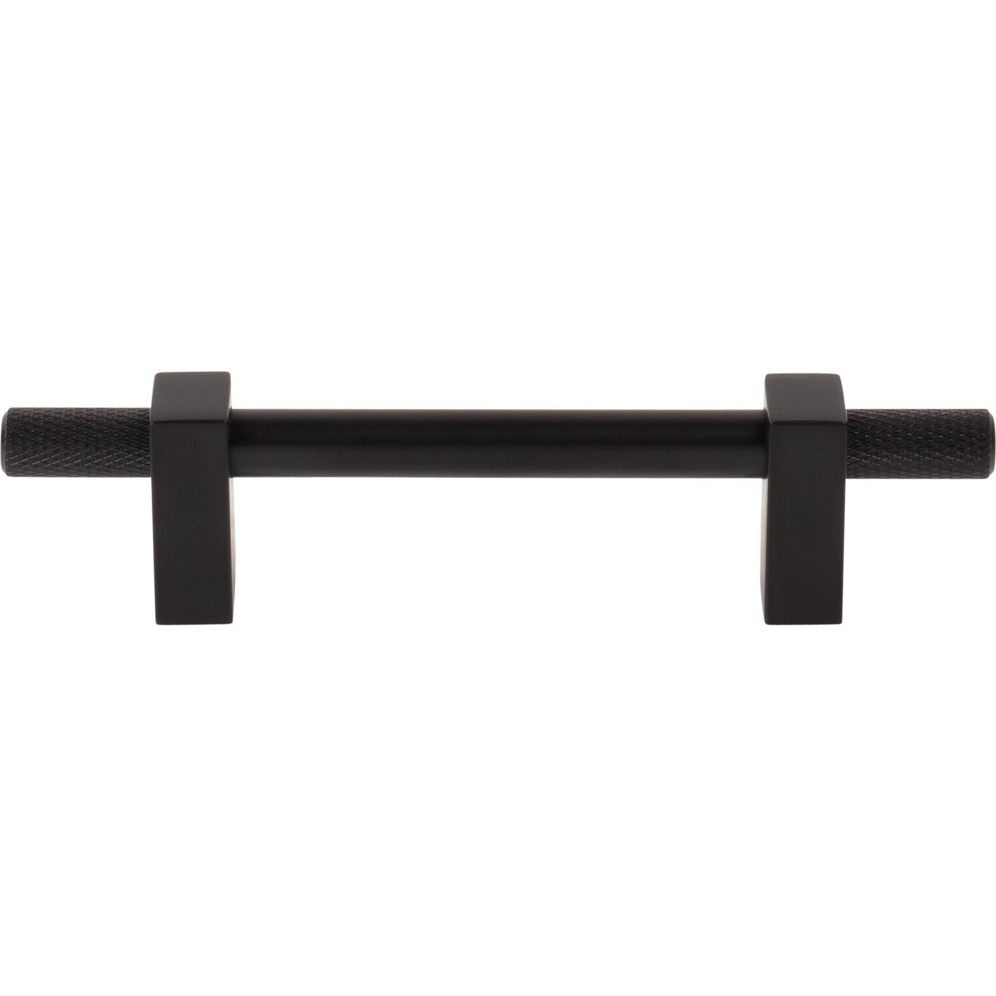 Jeffrey Alexander Larkin Knurled Ends Cabinet Bar Pull Matte Black / 96 mm