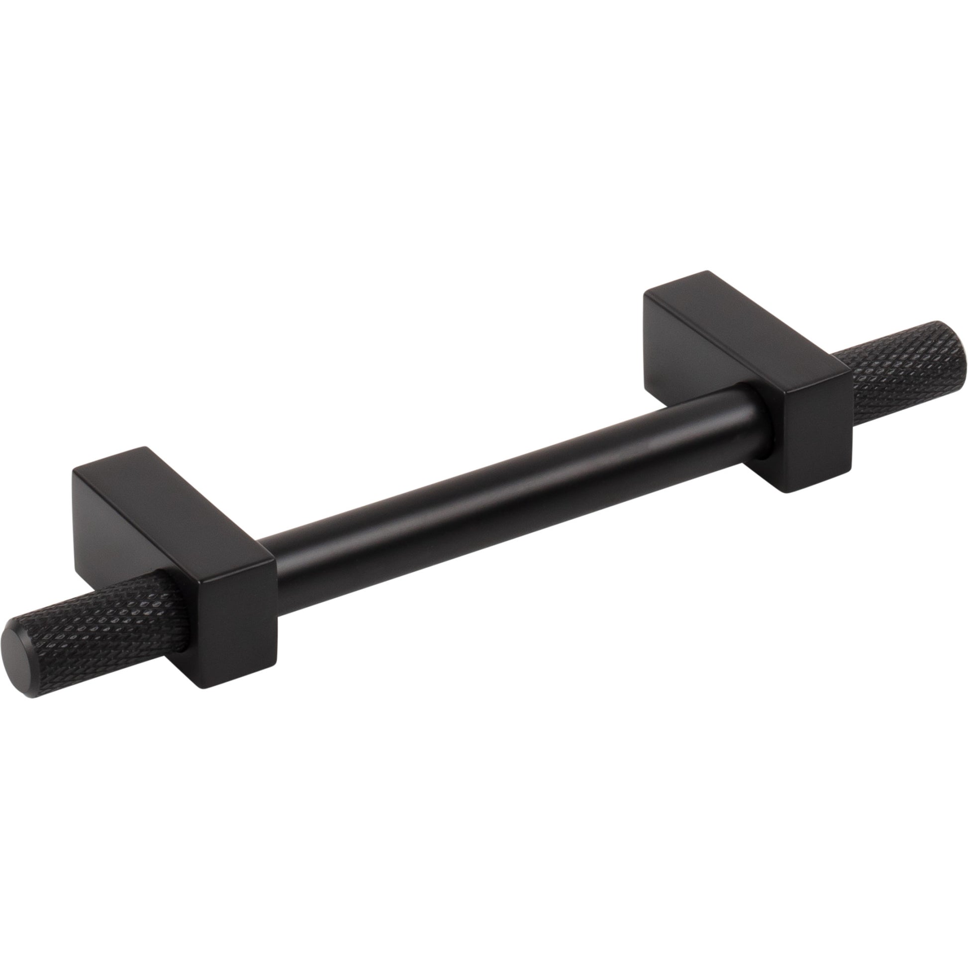 Jeffrey Alexander Larkin Knurled Ends Cabinet Bar Pull Matte Black / 96 mm