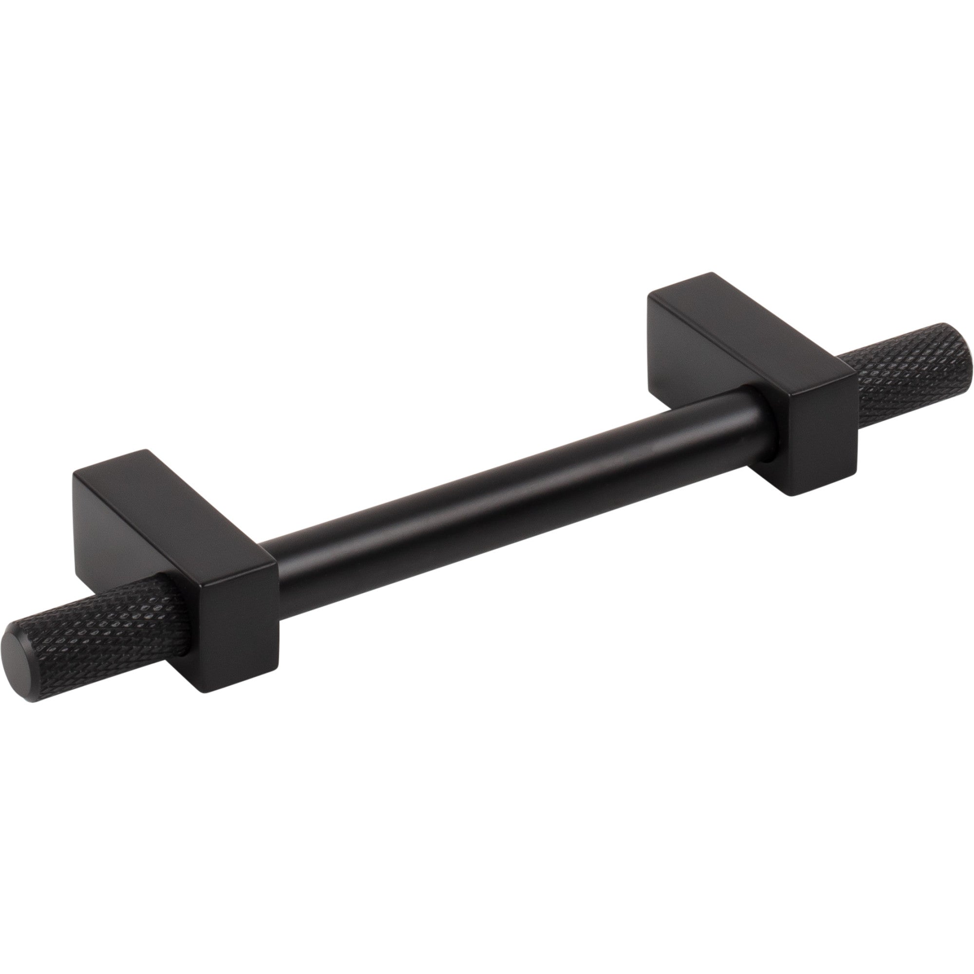 Jeffrey Alexander Larkin Knurled Ends Cabinet Bar Pull Matte Black / 96 mm