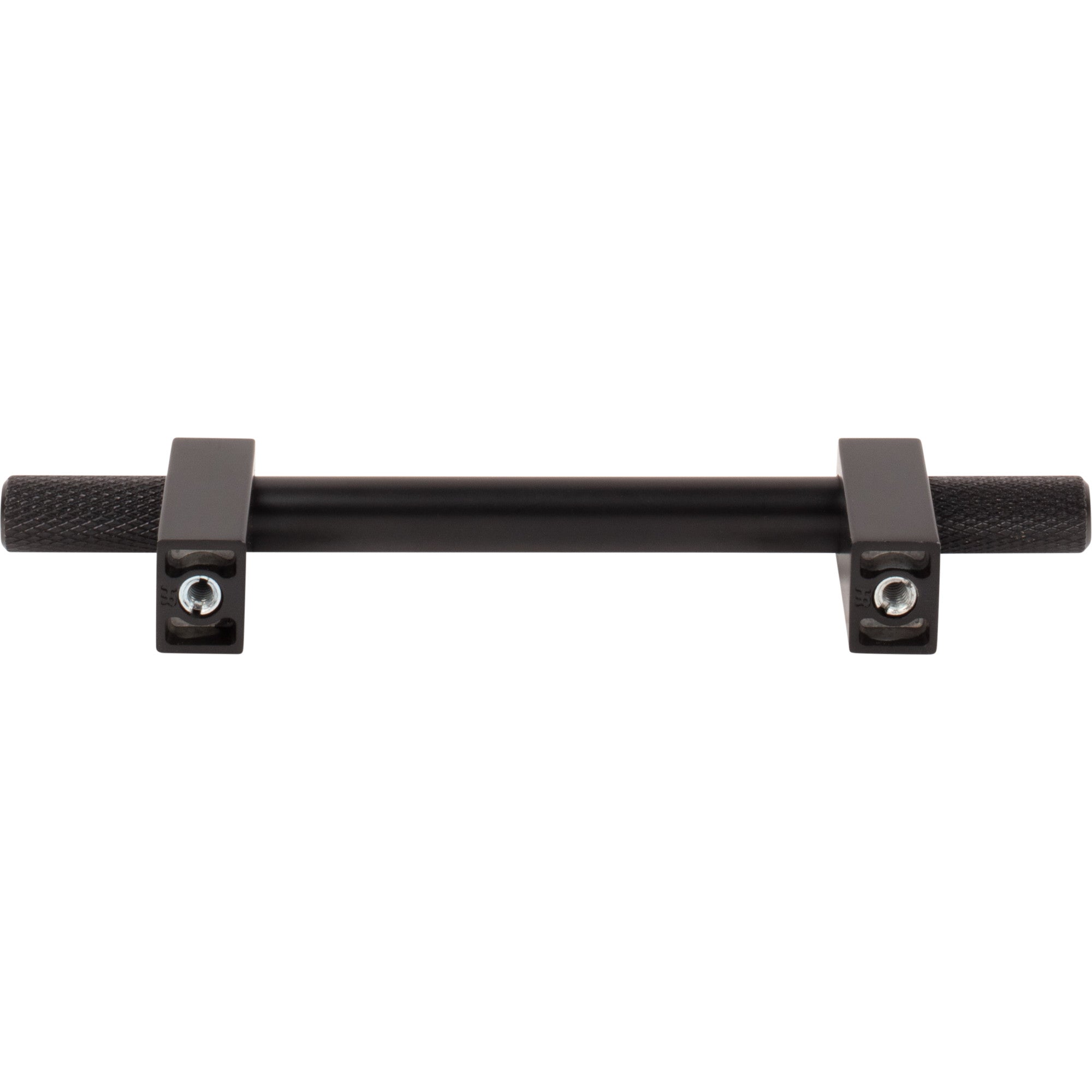 Jeffrey Alexander Larkin Knurled Ends Cabinet Bar Pull Matte Black / 96 mm