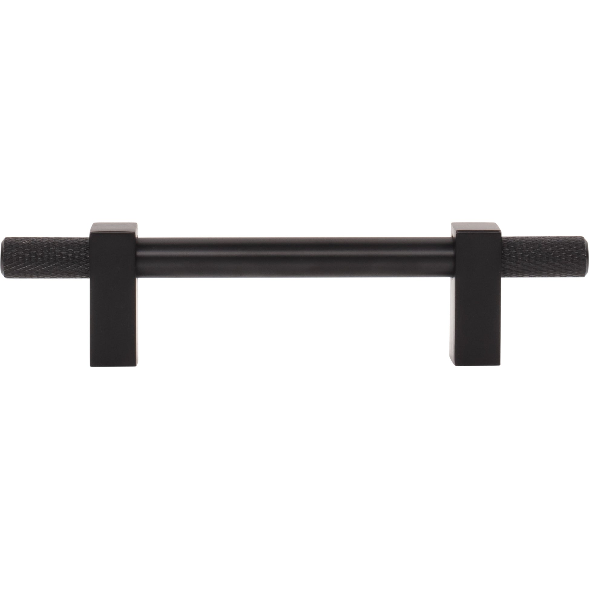 Jeffrey Alexander Larkin Knurled Ends Cabinet Bar Pull Matte Black / 96 mm