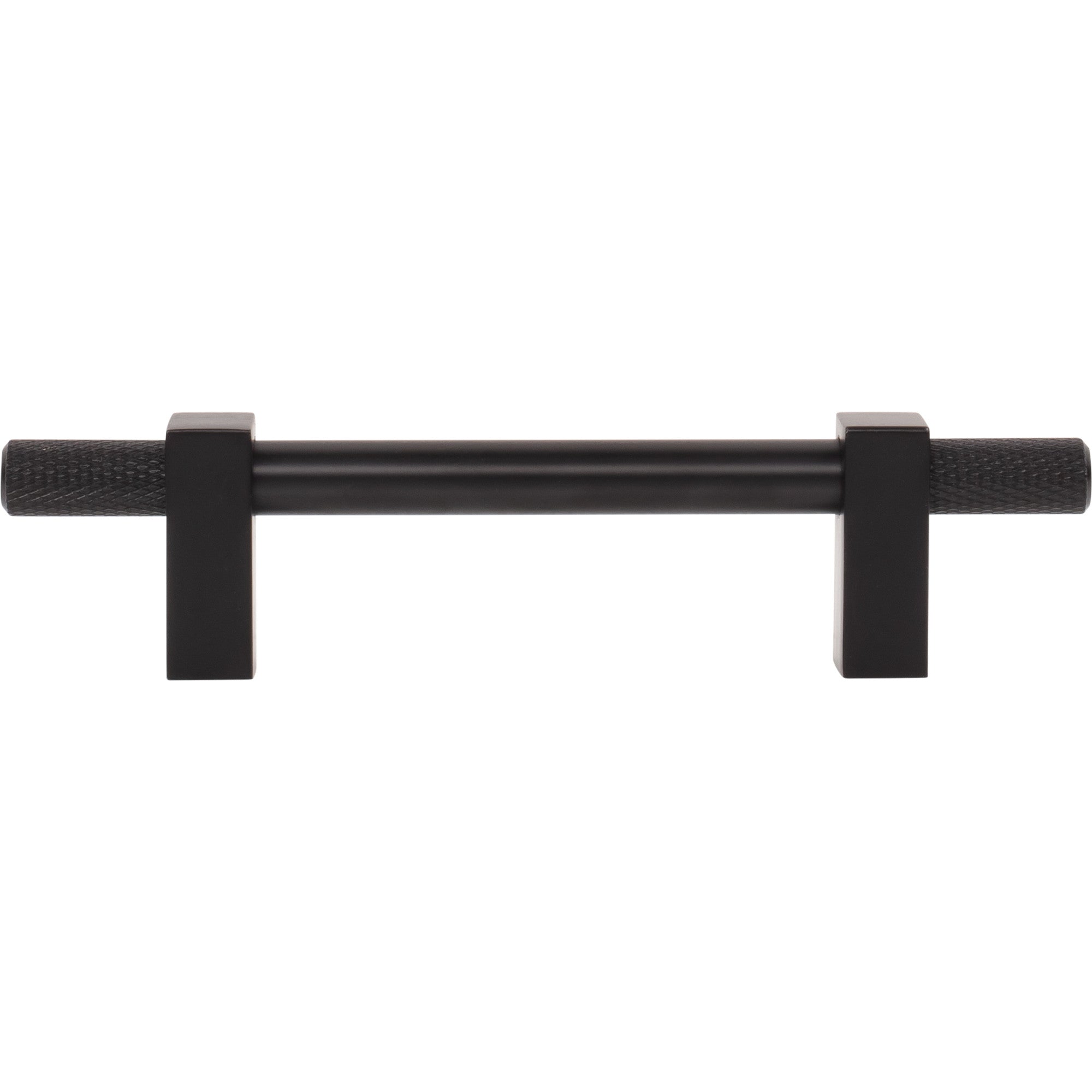 Jeffrey Alexander Larkin Knurled Ends Cabinet Bar Pull Matte Black / 96 mm