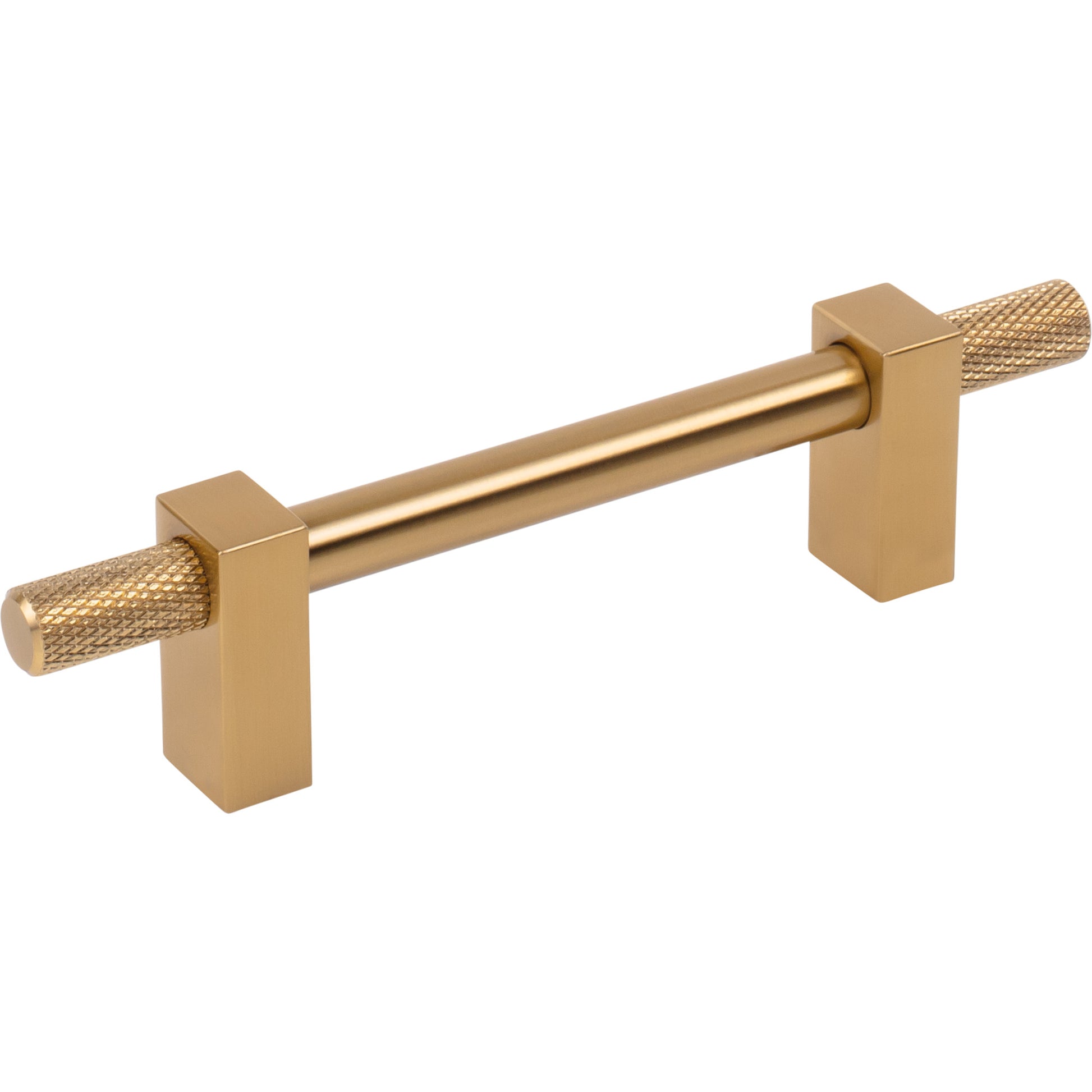Jeffrey Alexander Larkin Knurled Ends Cabinet Bar Pull Satin Bronze / 96 mm