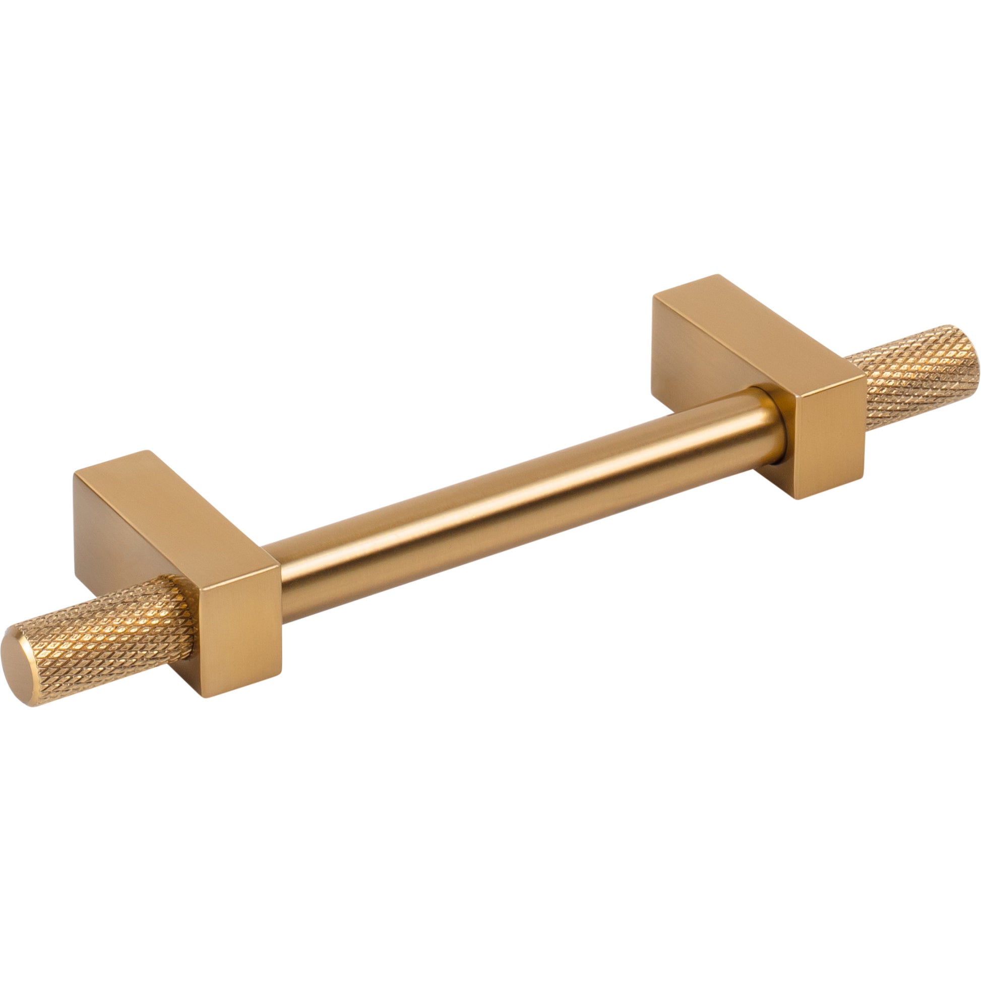 Jeffrey Alexander Larkin Knurled Ends Cabinet Bar Pull Satin Bronze / 96 mm