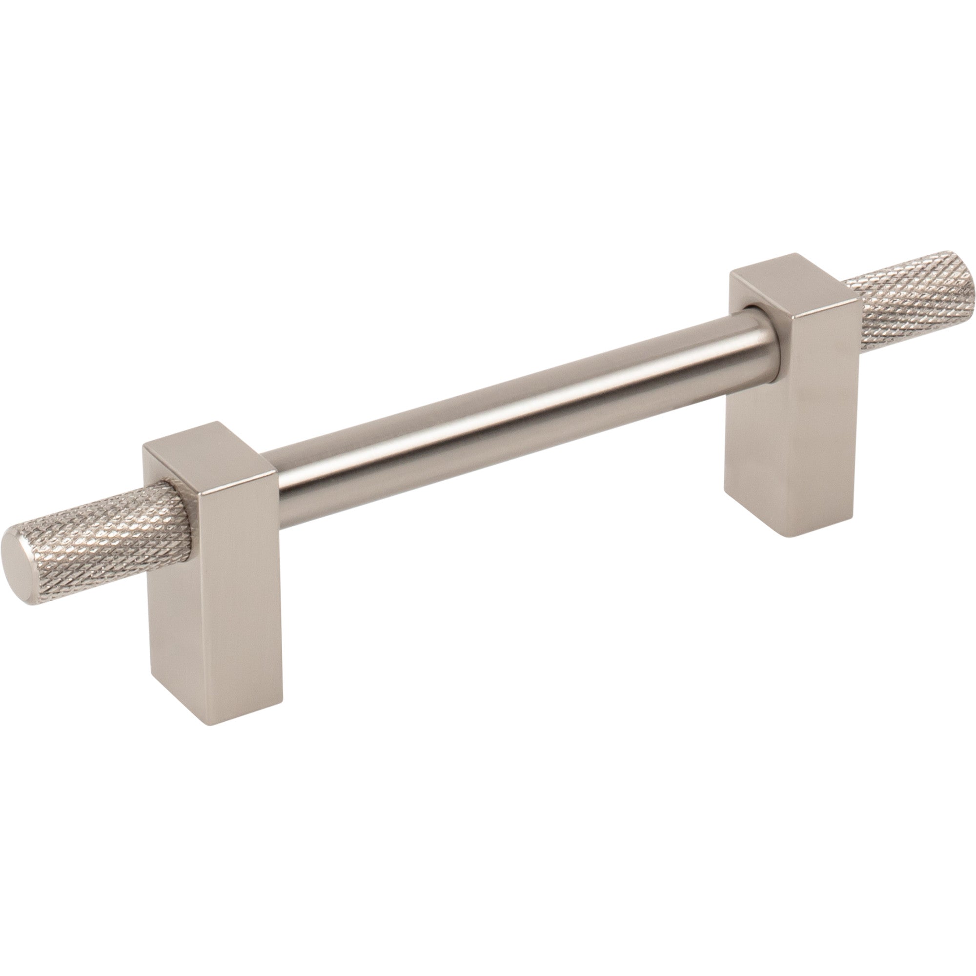 Jeffrey Alexander Larkin Knurled Ends Cabinet Bar Pull Satin Nickel / 96 mm