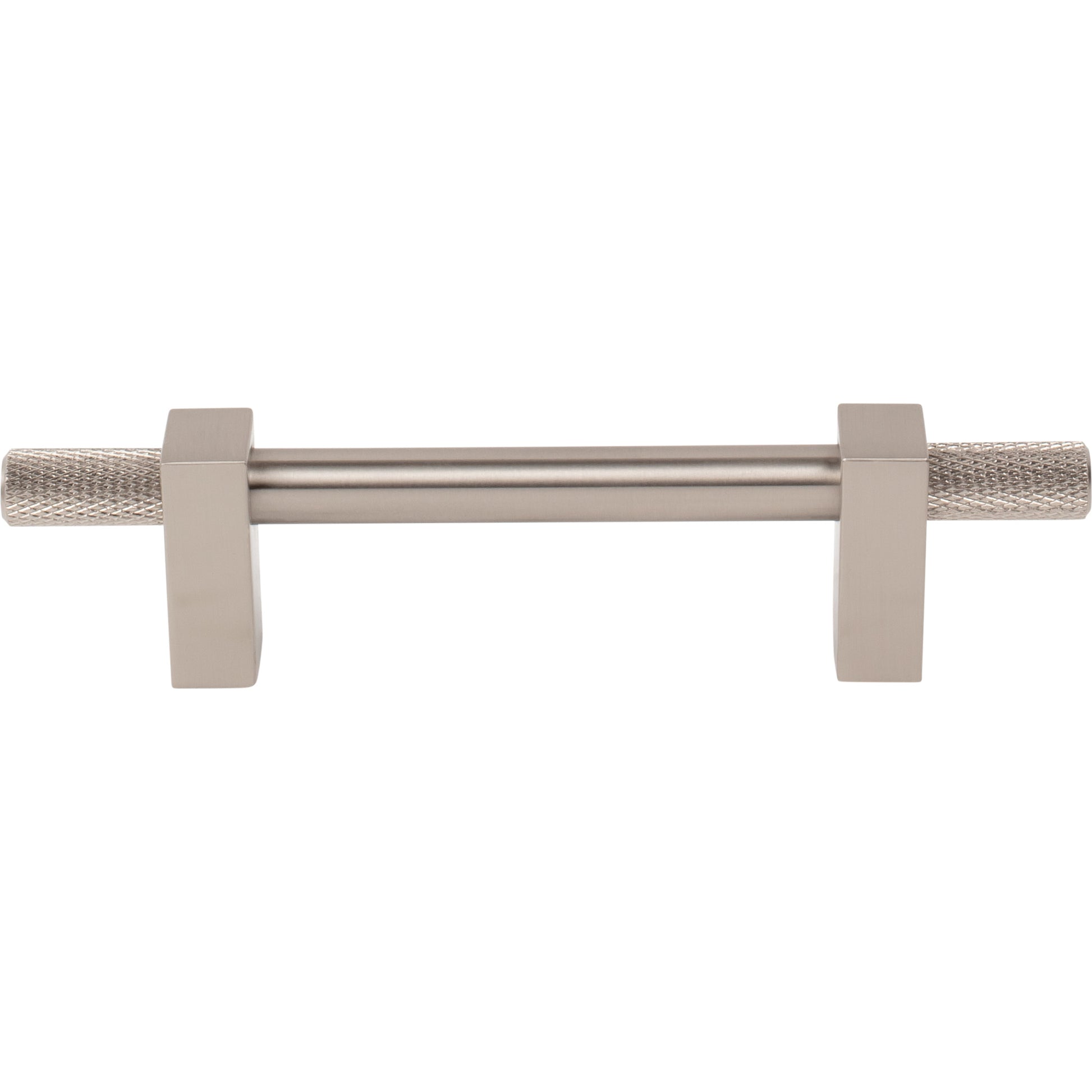 Jeffrey Alexander Larkin Knurled Ends Cabinet Bar Pull Satin Nickel / 96 mm
