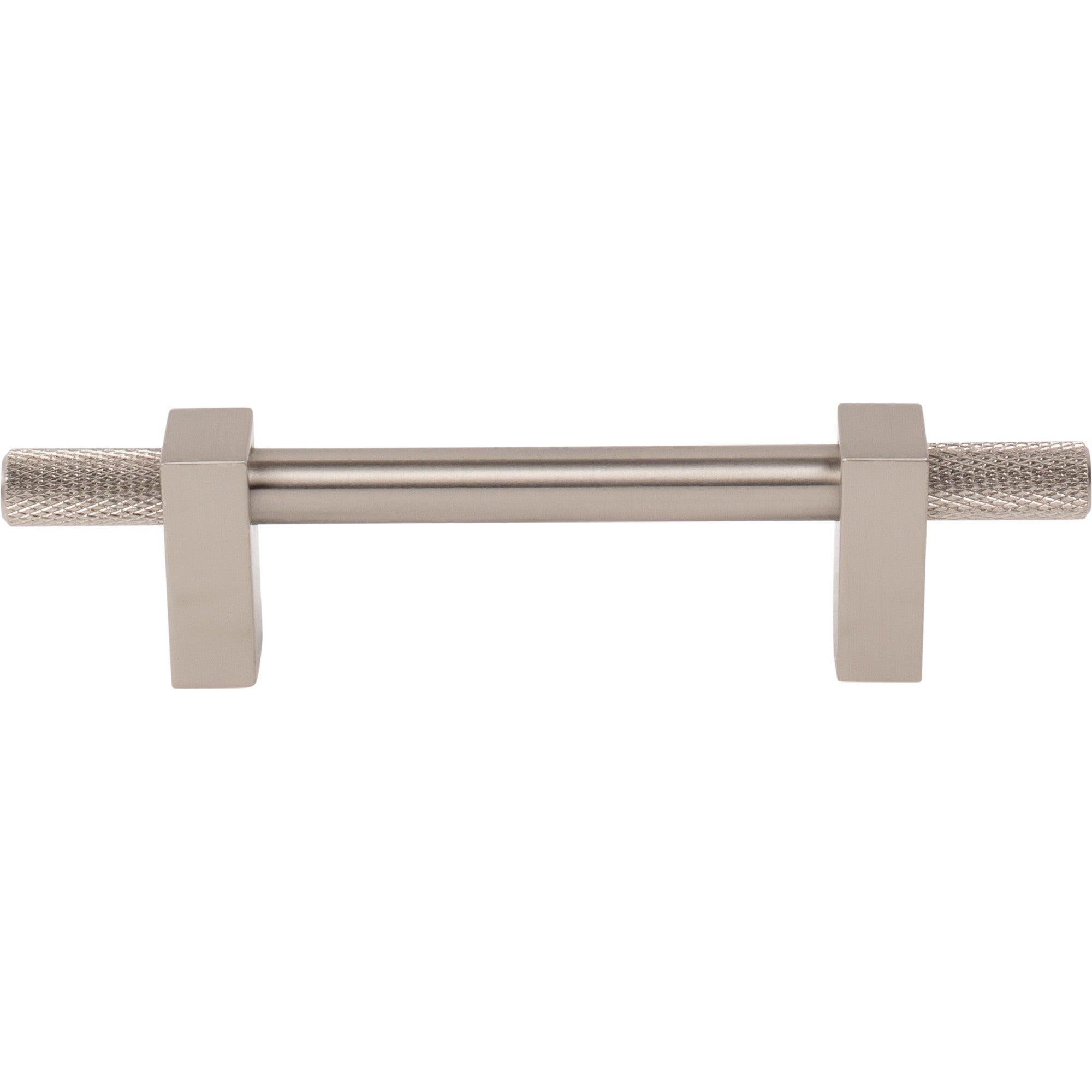 Jeffrey Alexander Larkin Knurled Ends Cabinet Bar Pull Satin Nickel / 96 mm