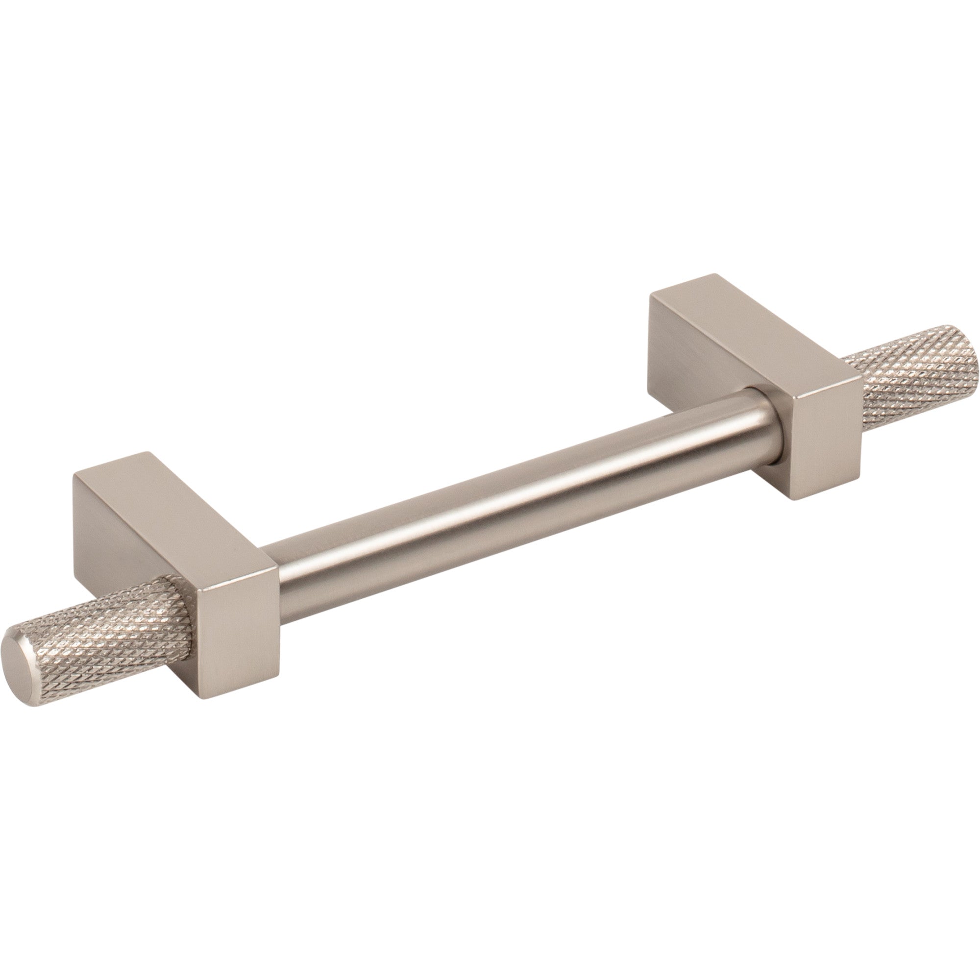 Jeffrey Alexander Larkin Knurled Ends Cabinet Bar Pull Satin Nickel / 96 mm