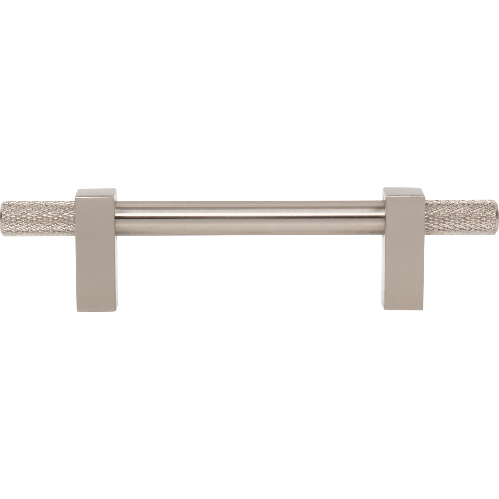 Jeffrey Alexander Larkin Knurled Ends Cabinet Bar Pull Satin Nickel / 96 mm