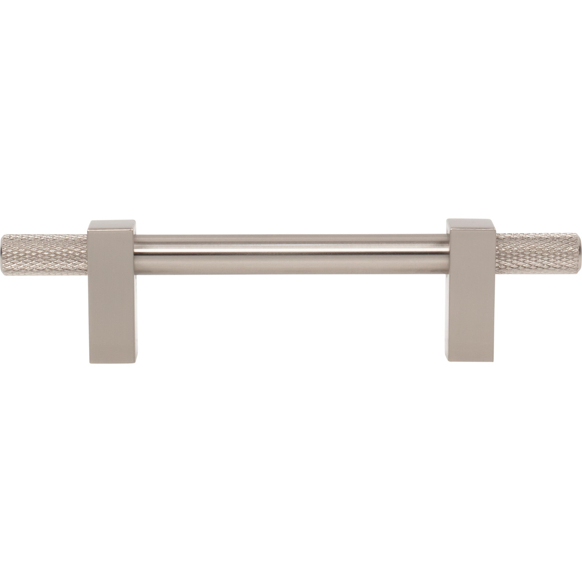 Jeffrey Alexander Larkin Knurled Ends Cabinet Bar Pull Satin Nickel / 96 mm