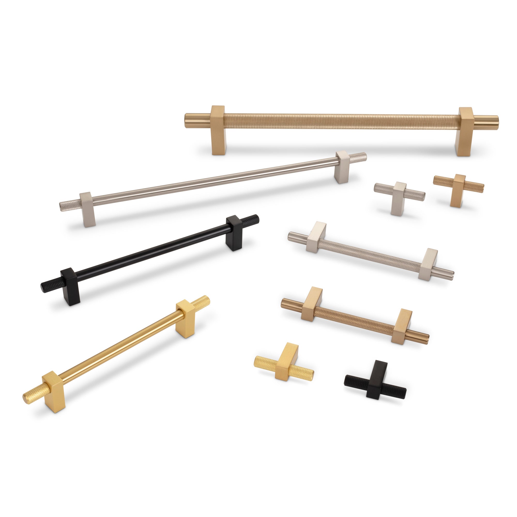 Jeffrey Alexander Larkin Knurled Ends Cabinet Bar Pull Satin Nickel / 96 mm