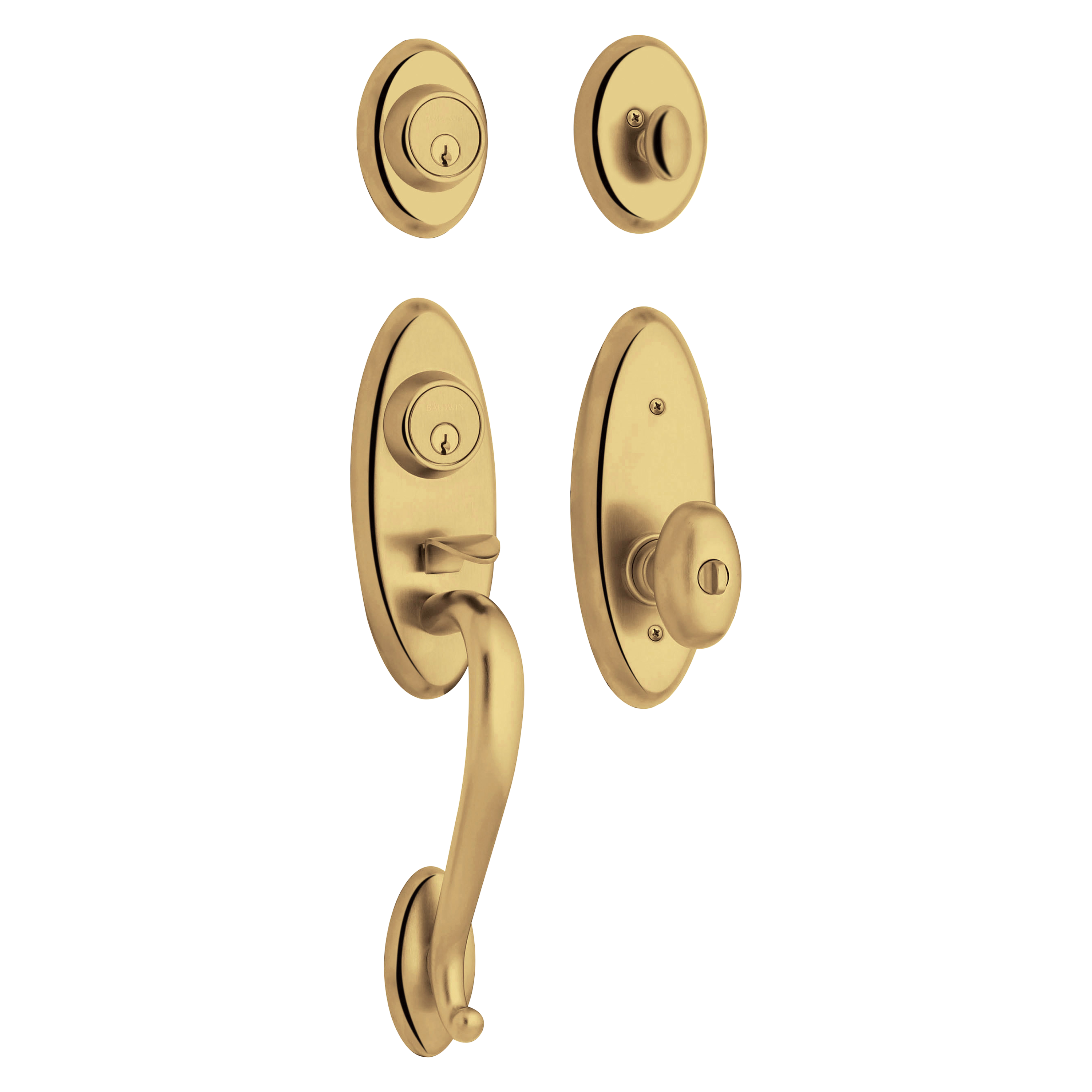 Baldwin Landon 2-Point Lock Single Cylinder Handleset with 5225 Egg Knob