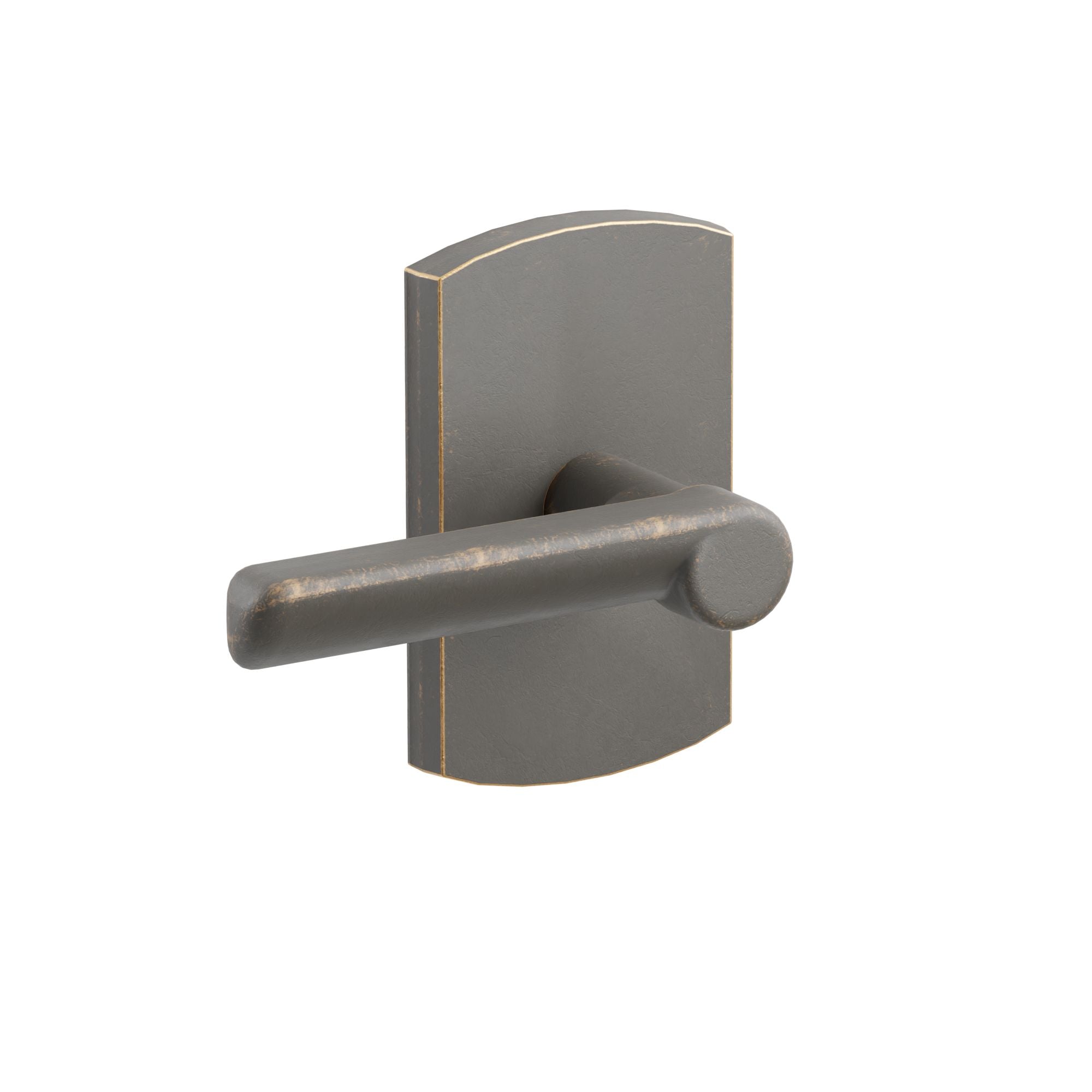 Emtek Aurora Lever Set with Sandcast Bronze #4 Rosette