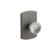 Emtek Astoria Glass Knob Set with Sandcast Bronze #4 Rosette