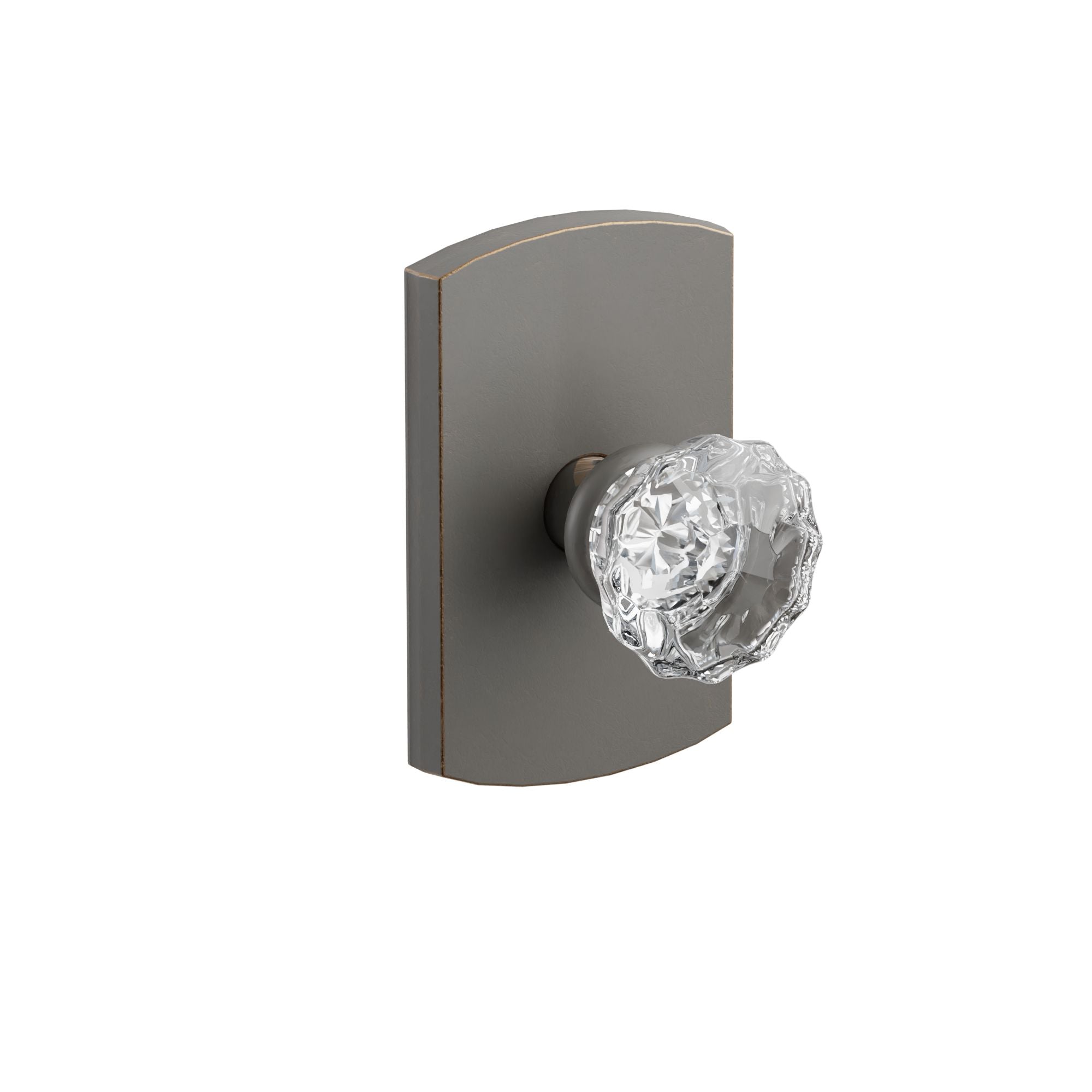 Emtek Astoria Glass Knob Set with Sandcast Bronze #4 Rosette