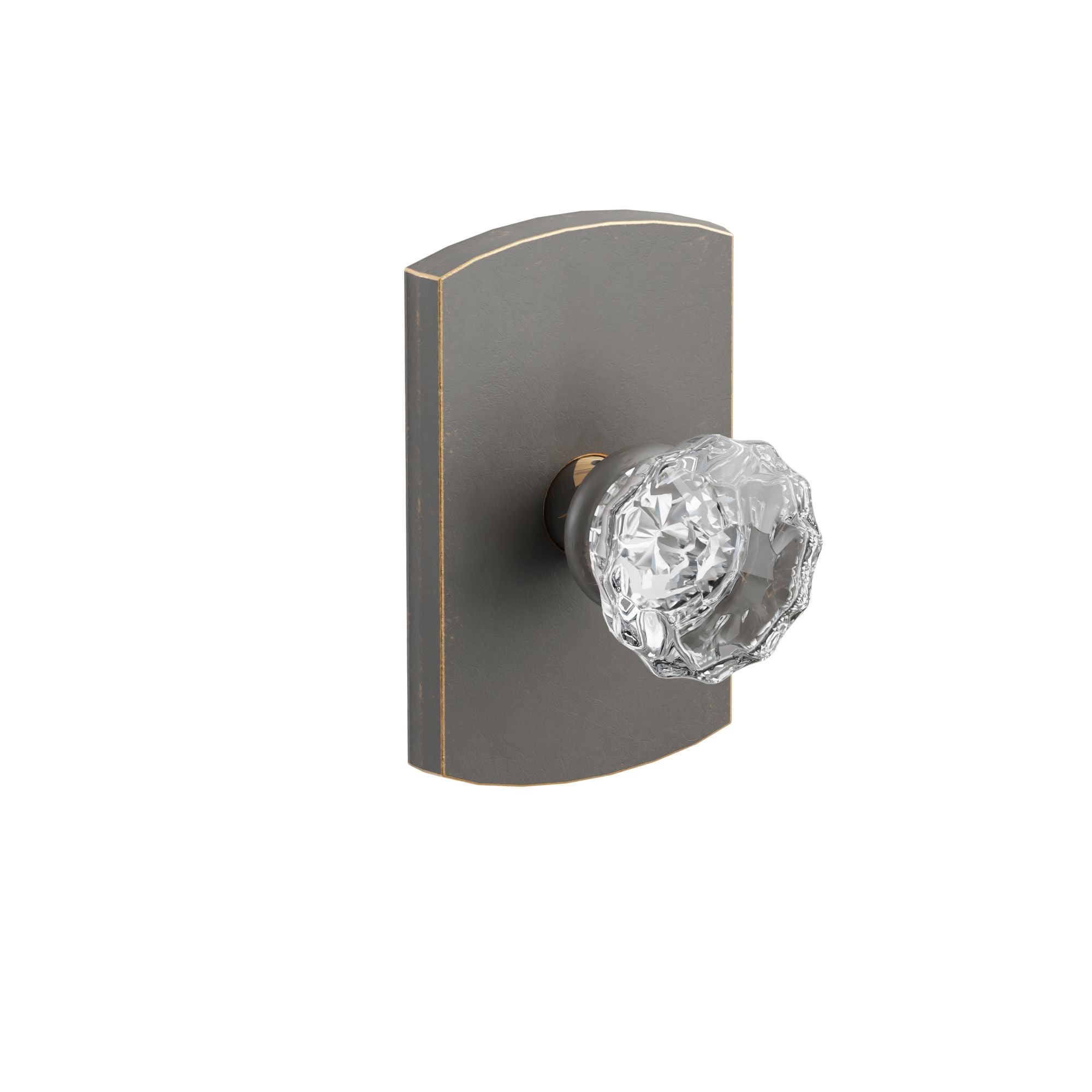 Emtek Concealed Fastener Astoria Glass Knob Set With Sandcast Bronze #4 Rosette