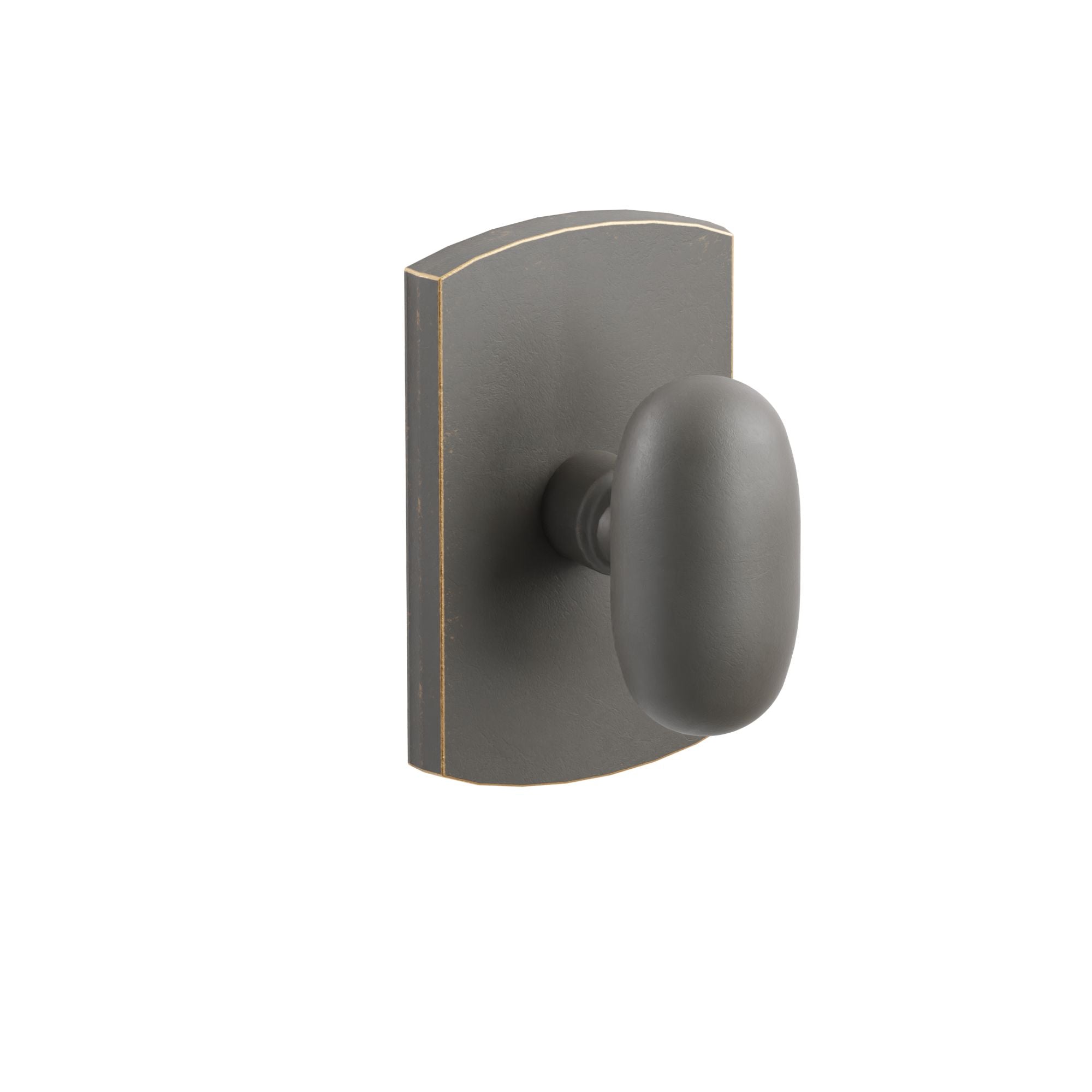 Emtek Concealed Fastener Egg Knob Set With Sandcast Bronze #4 Rosette