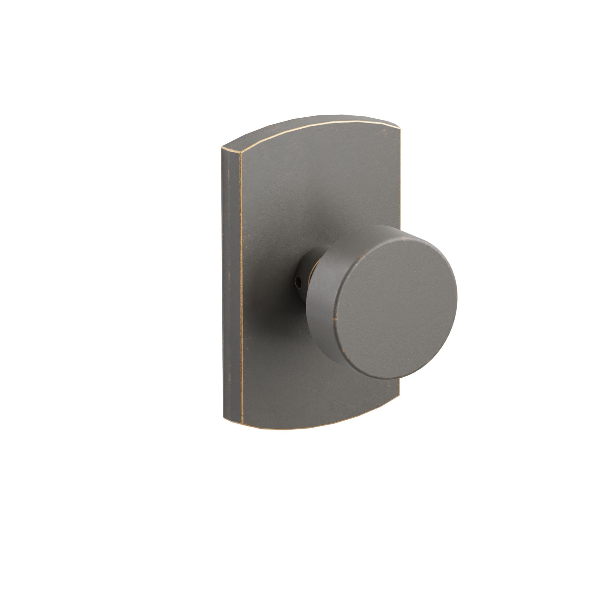 Emtek Concealed Fastener Round Knob Set with Sandcast Bronze #4 Rosette