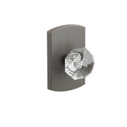 Emtek Concealed Fastener Diamond Glass Knob Set With Sandcast Bronze #4 Rosette