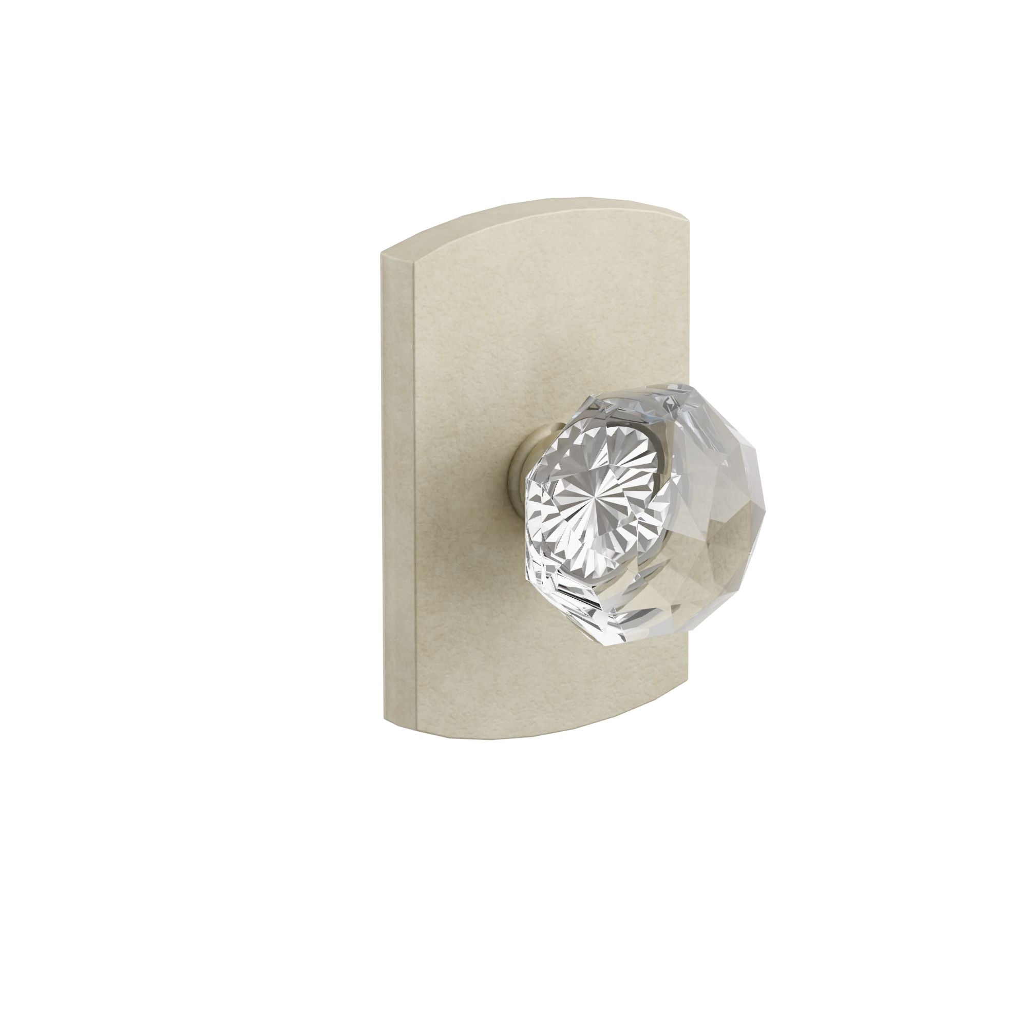 Emtek Diamond Glass Knob Set with Sandcast Bronze #4 Rosette