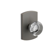 Emtek Georgetown Glass Knob Set with Sandcast Bronze #4 Rosette