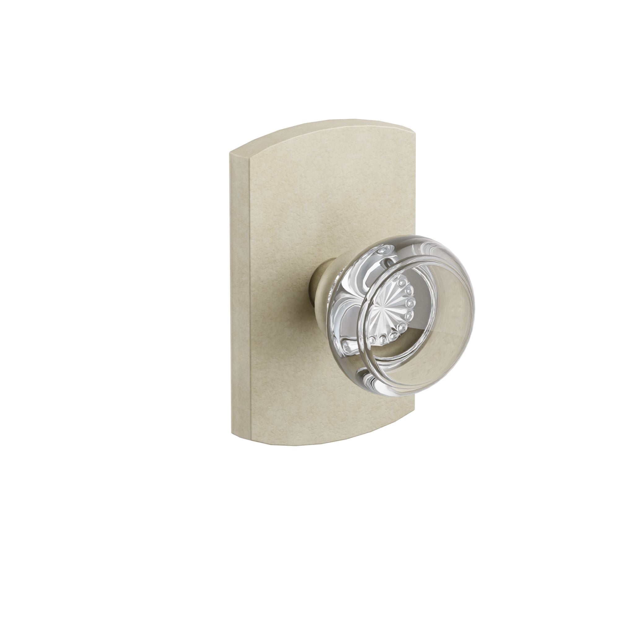 Emtek Concealed Fastener Georgetown Glass Knob Set With Sandcast Bronze #4 Rosette