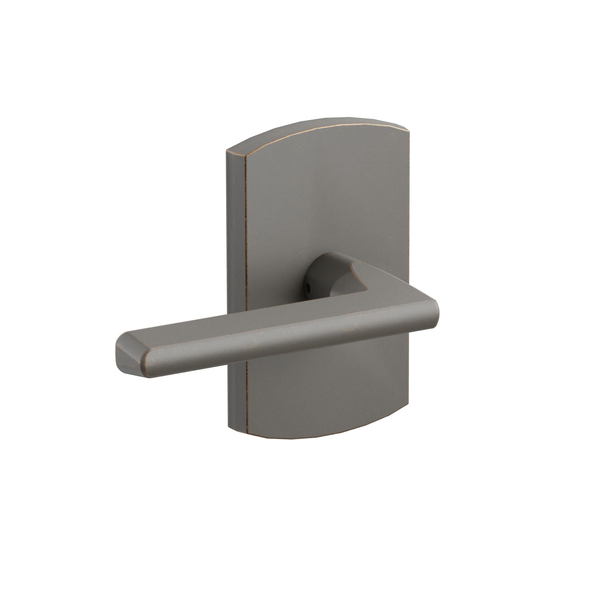 Emtek Lariat Lever Set with Sandcast Bronze #4 Rosette