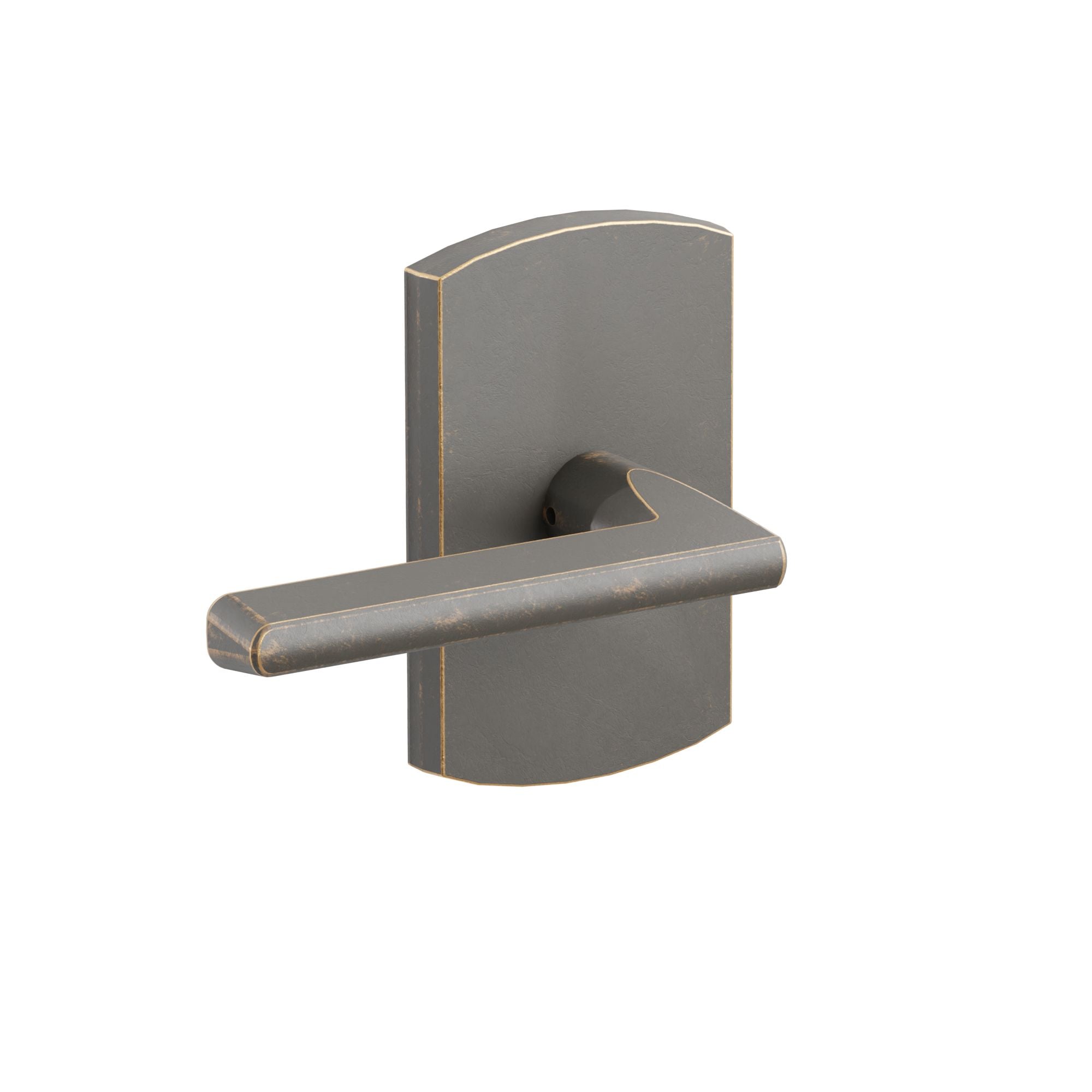 Emtek Lariat Lever Set with Sandcast Bronze #4 Rosette