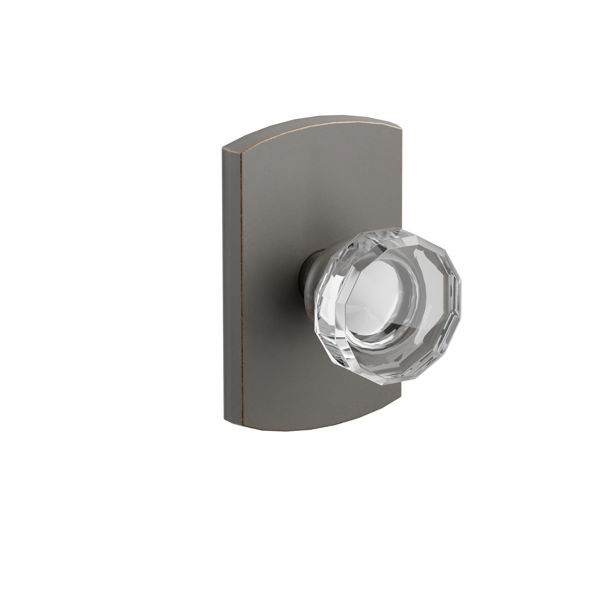 Emtek Concealed Fastener Lowell Glass Knob Set With Sandcast Bronze #4 Rosette