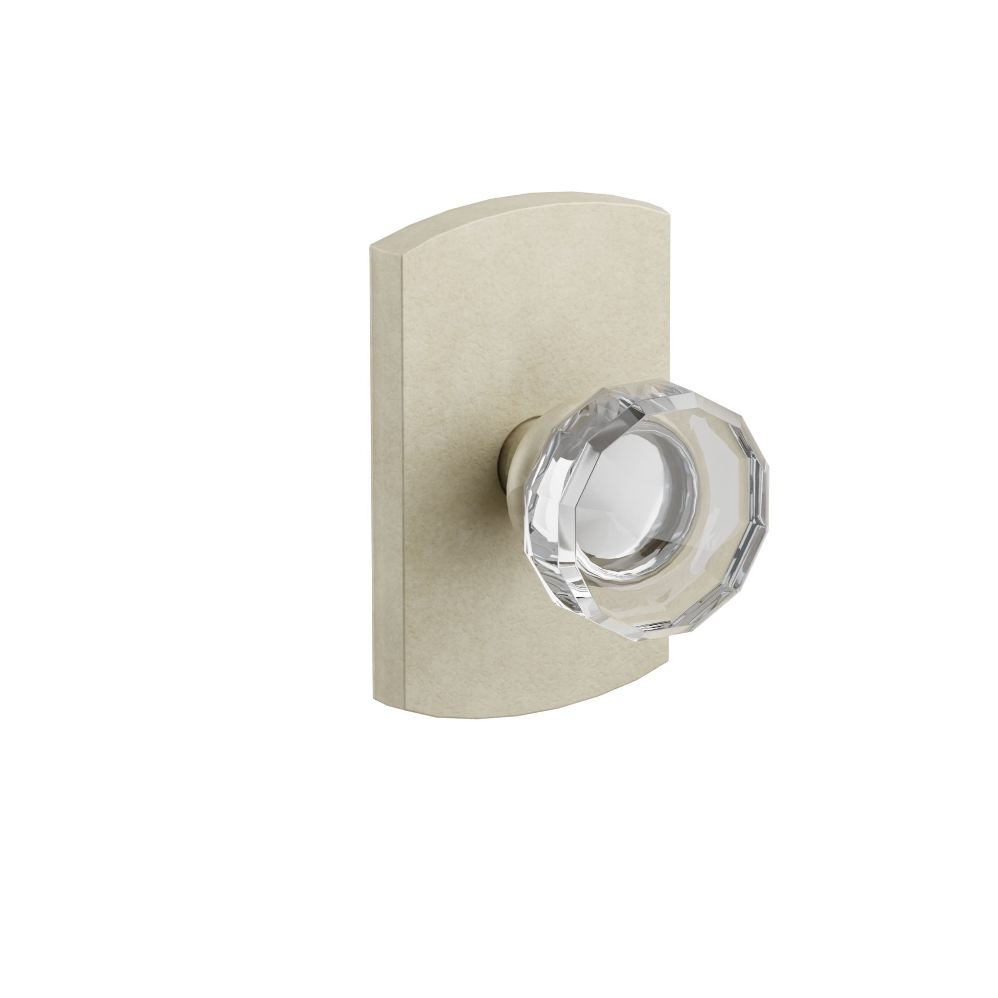 Emtek Lowell Glass Knob Set with Sandcast Bronze #4 Rosette