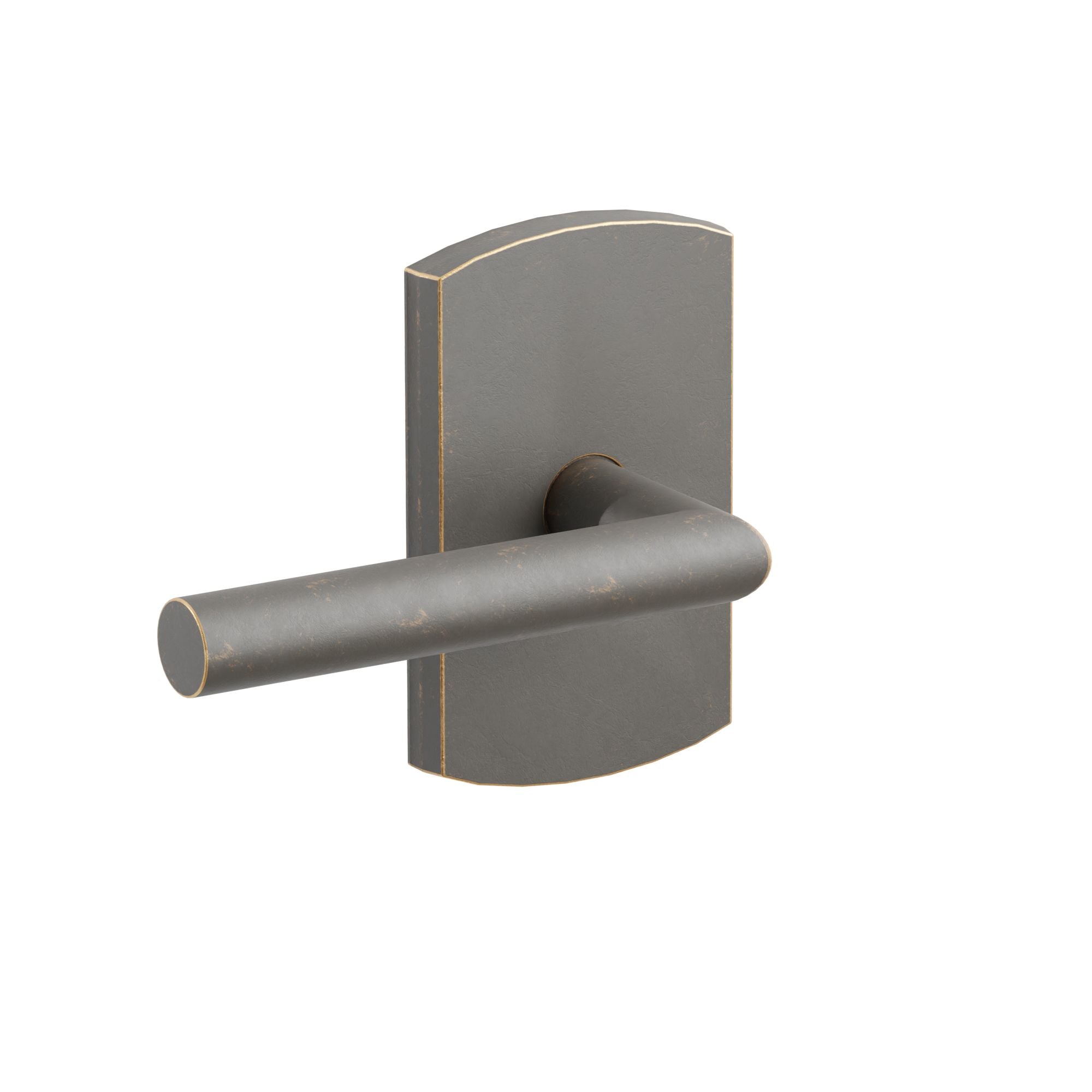 Emtek Mariposa Lever Set with Sandcast Bronze #4 Rosette