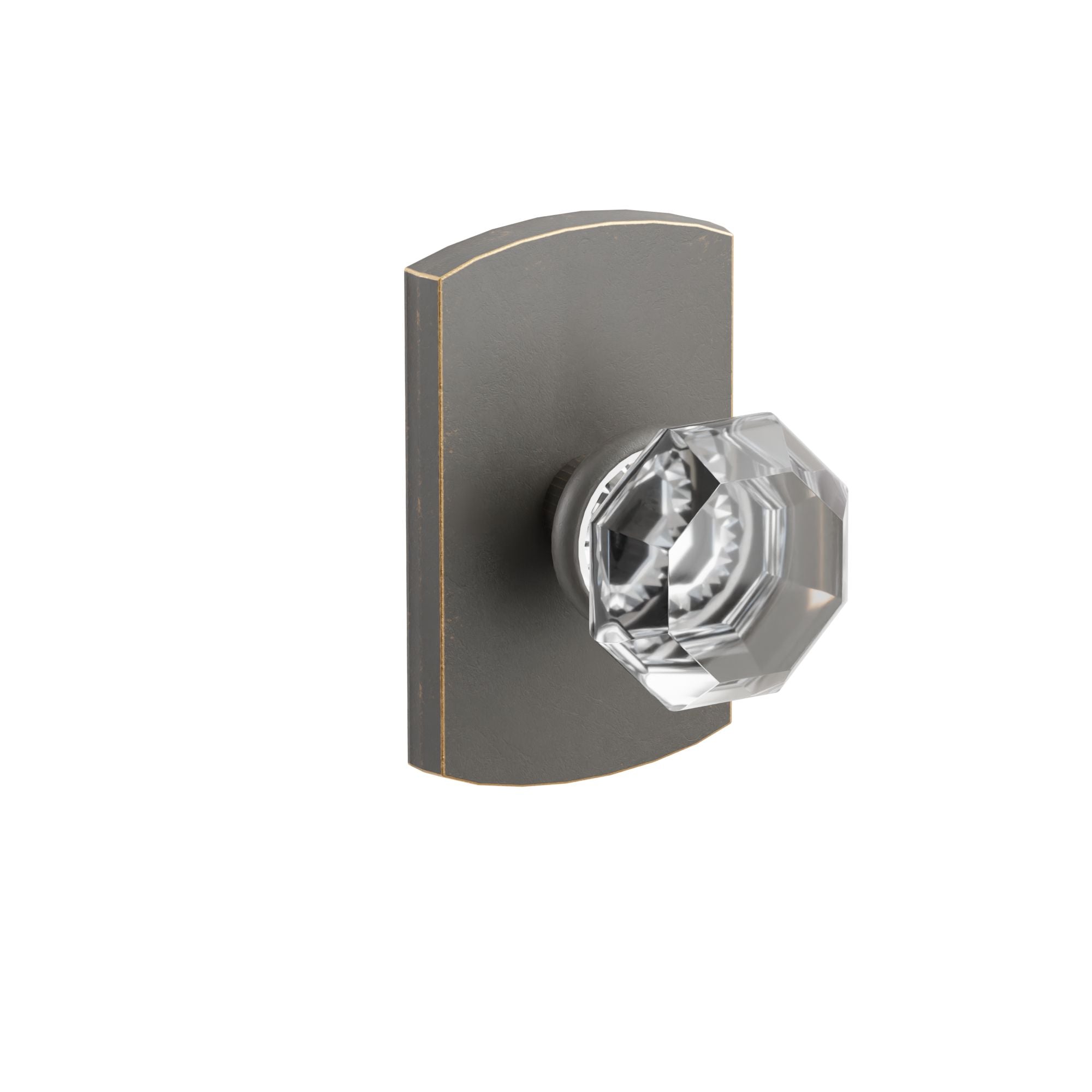 Emtek Old Town Knob Set with Sandcast Bronze #4 Rosette