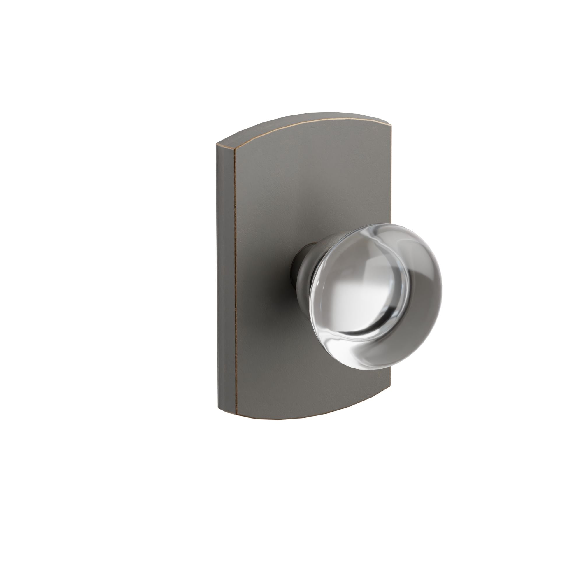 Emtek Concealed Fastener Providence Glass Knob Set with Sandcast Bronze #4 Rosette