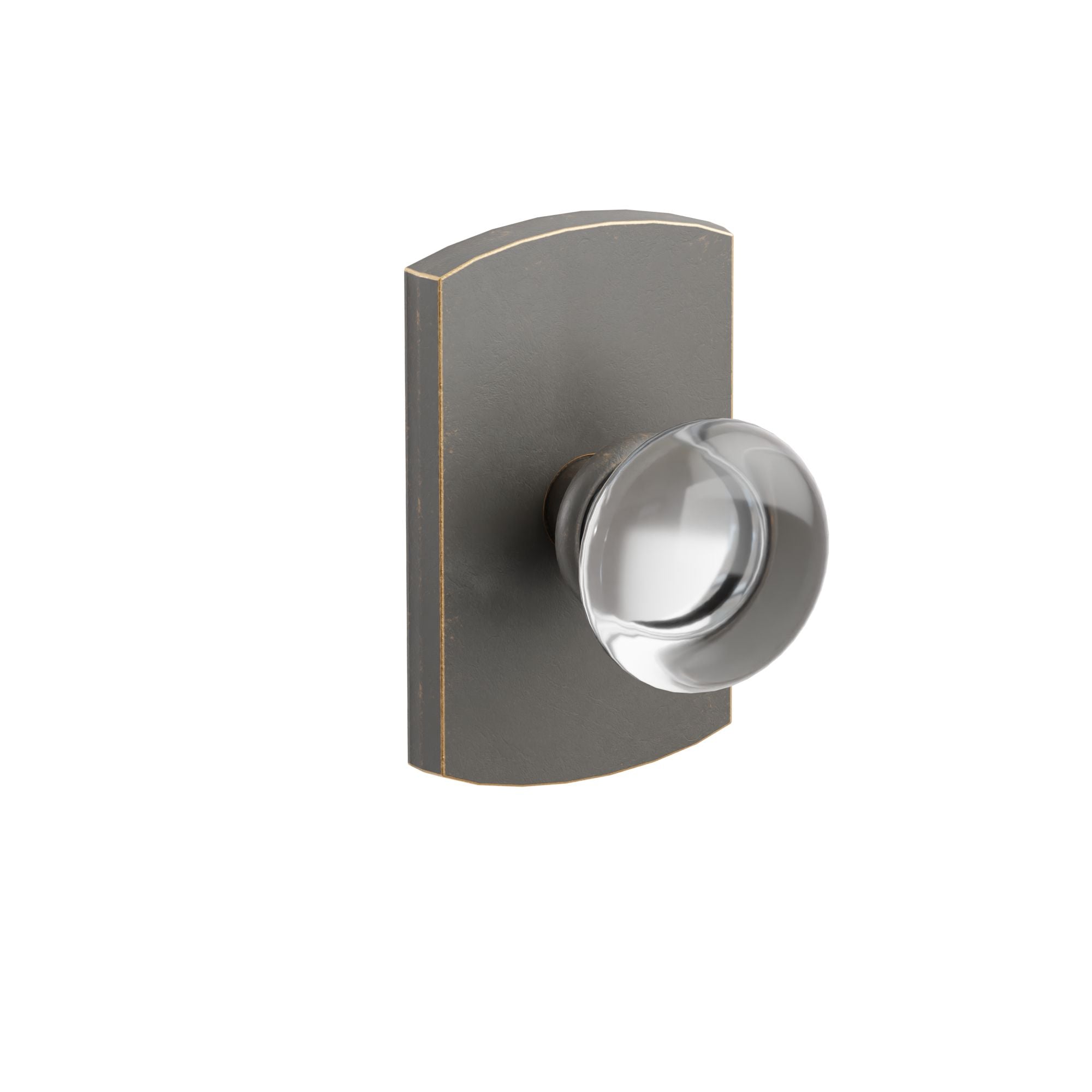 Emtek Concealed Fastener Providence Glass Knob Set with Sandcast Bronze #4 Rosette