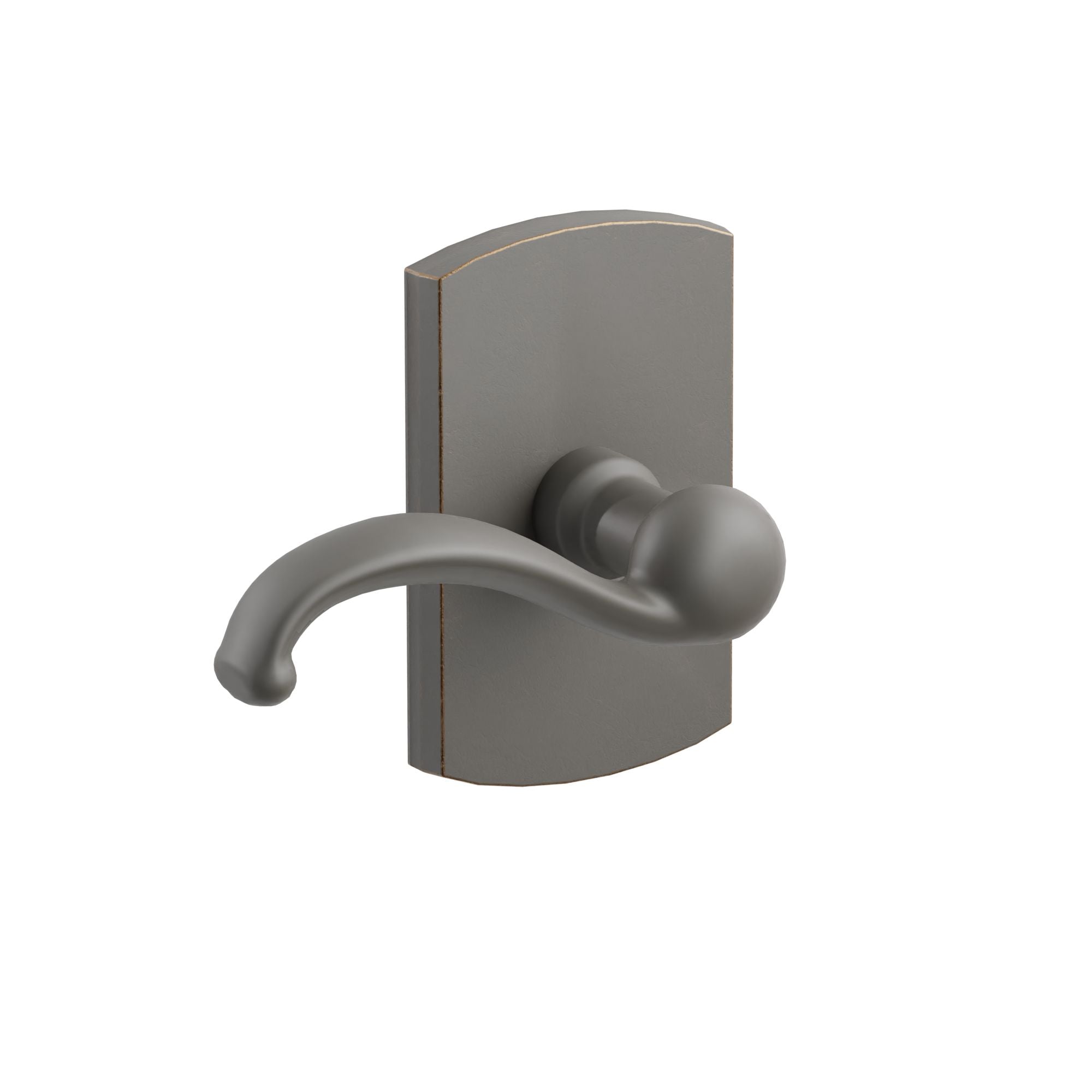 Emtek Concealed Fastener Teton Lver Set with Sandcast Bronze #4 Rosette