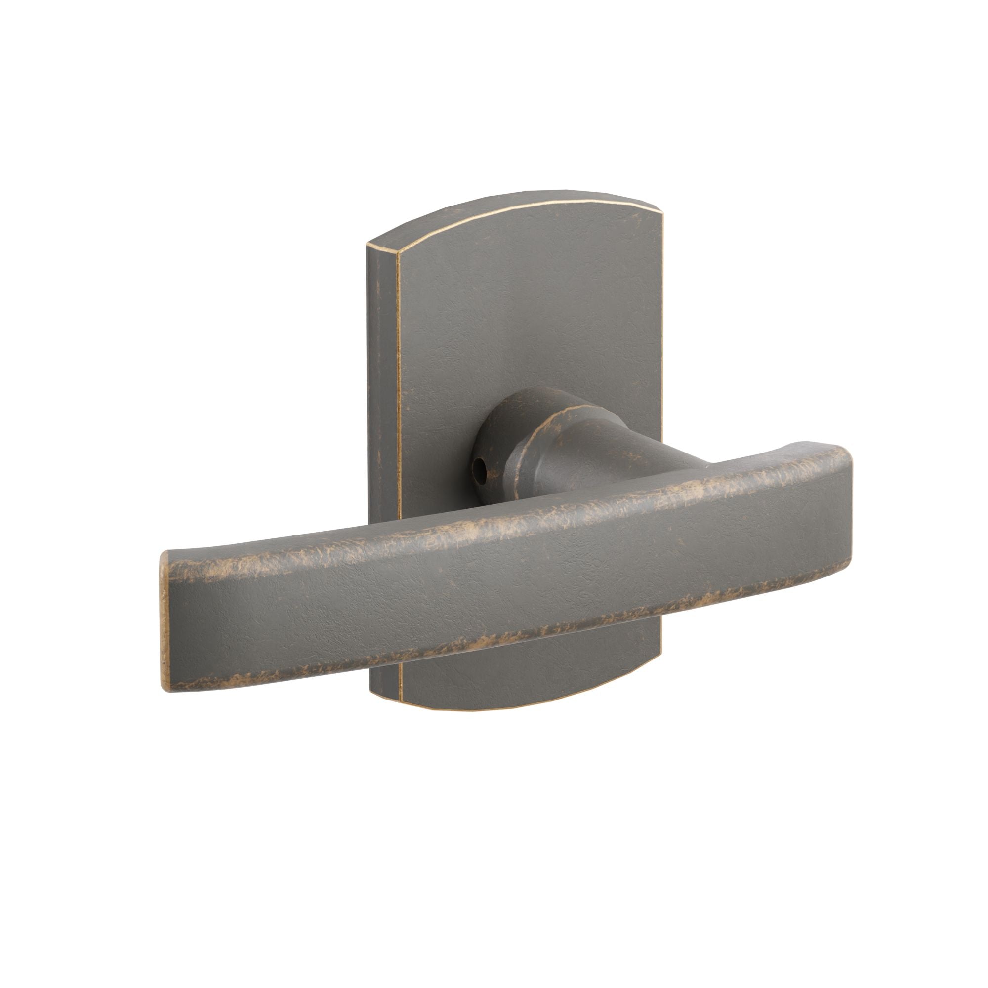 Emtek Concealed Fastener Yuma Lever Set with Sandcast Bronze #4 Rosette