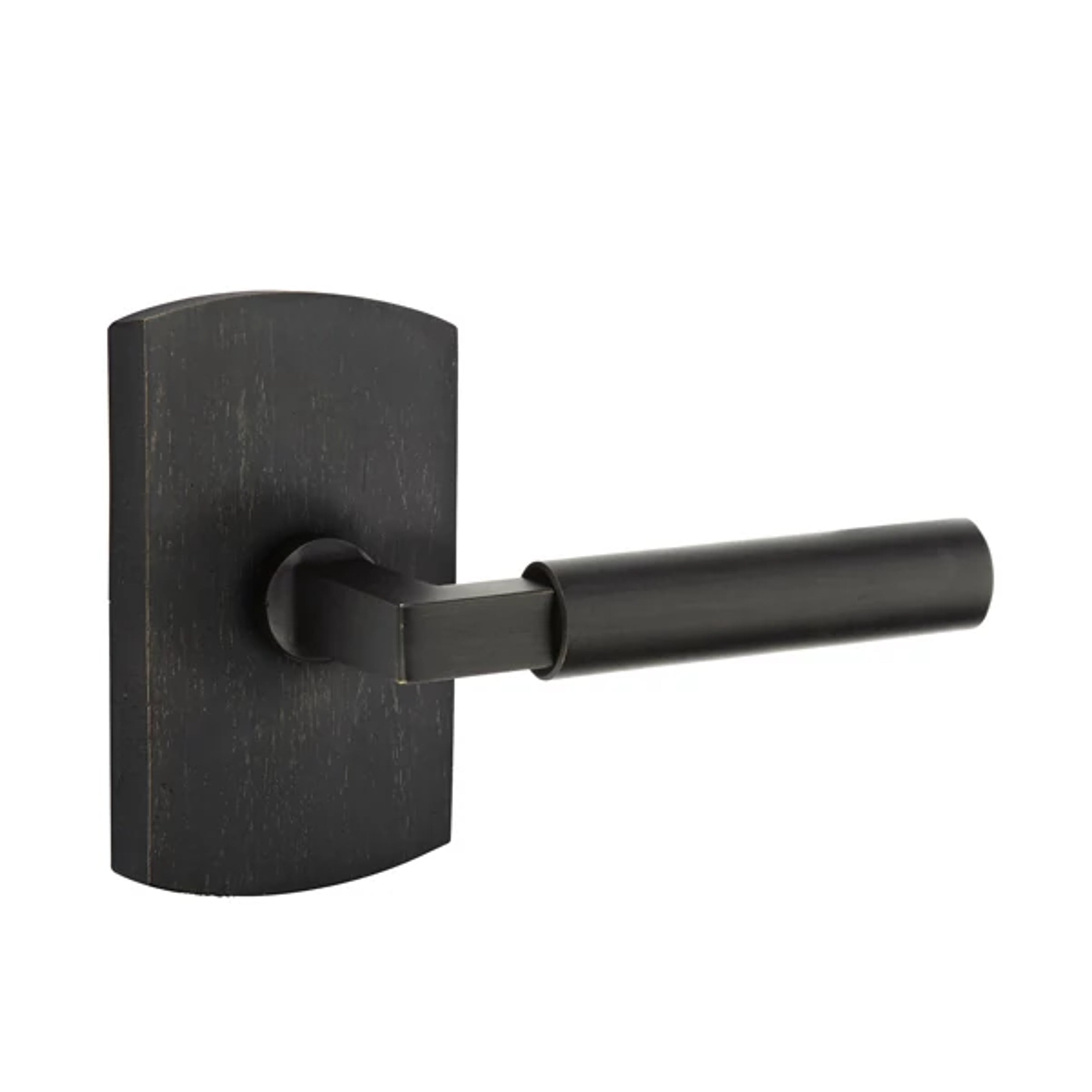 Emtek Concealed Fastener Bryce Lever Set with Sandcast Bronze #4 Rosette