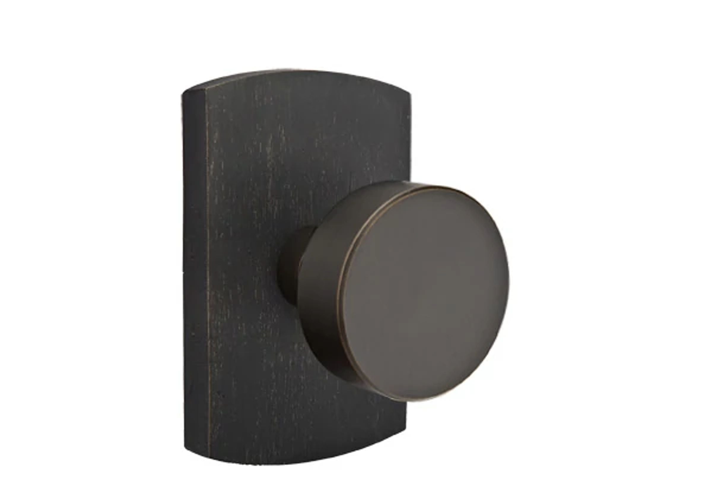 Emtek Concealed Fastener Round Knob Set with Sandcast Bronze #4 Rosette