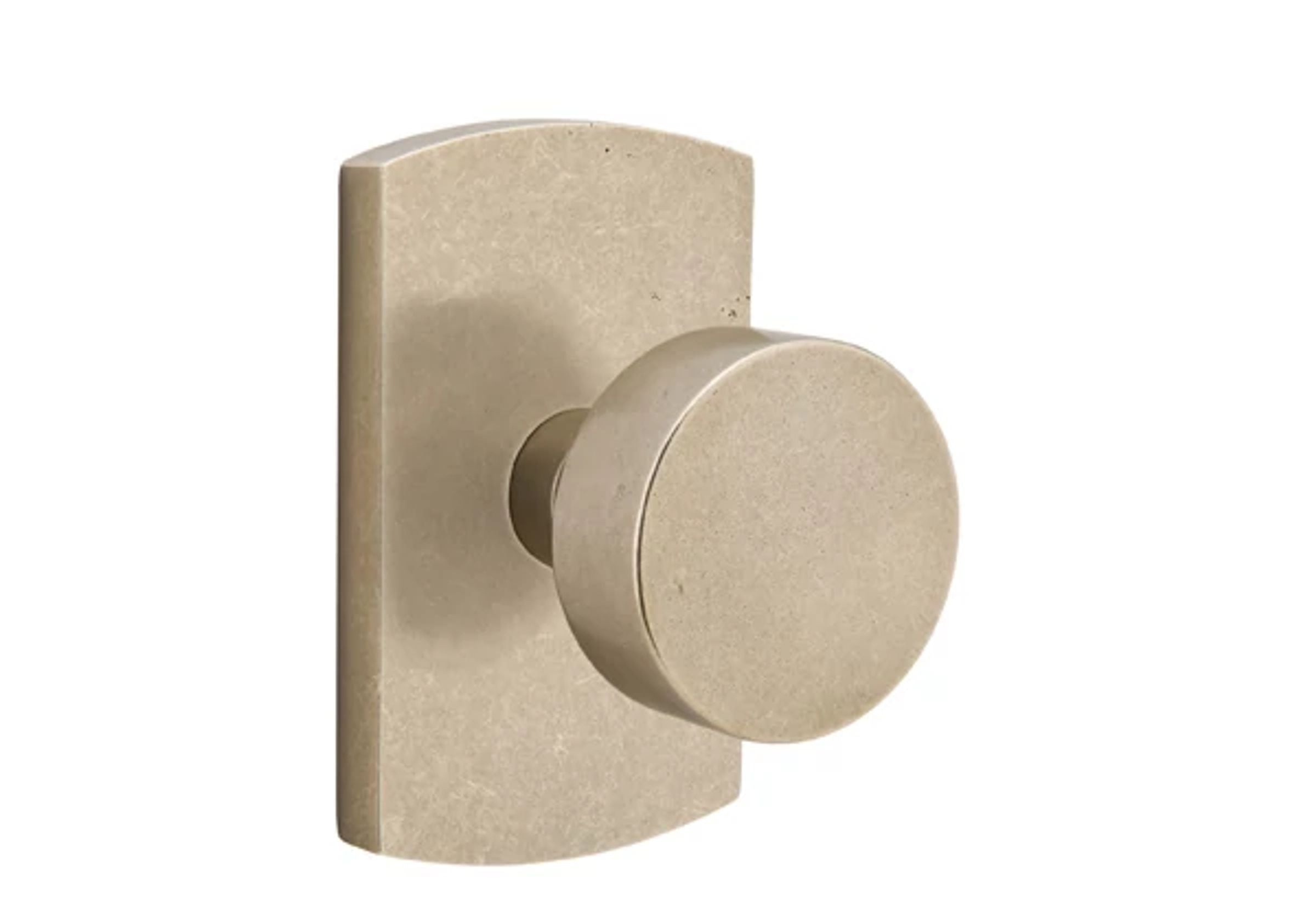 Emtek Concealed Fastener Round Knob Set with Sandcast Bronze #4 Rosette