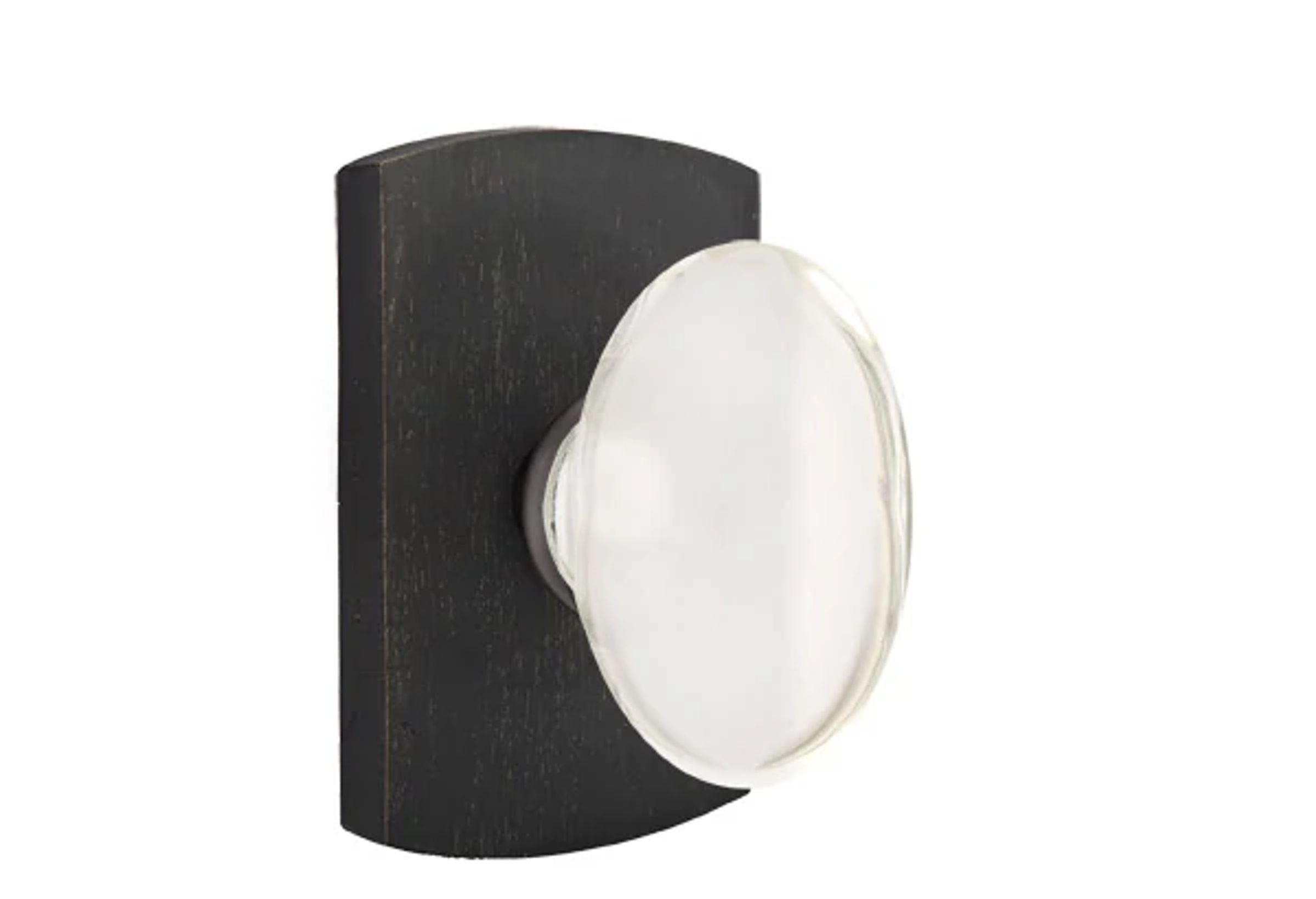 Emtek Concealed Fastener Hampton Glass Knob Set with Sandcast Bronze #4 Rosette