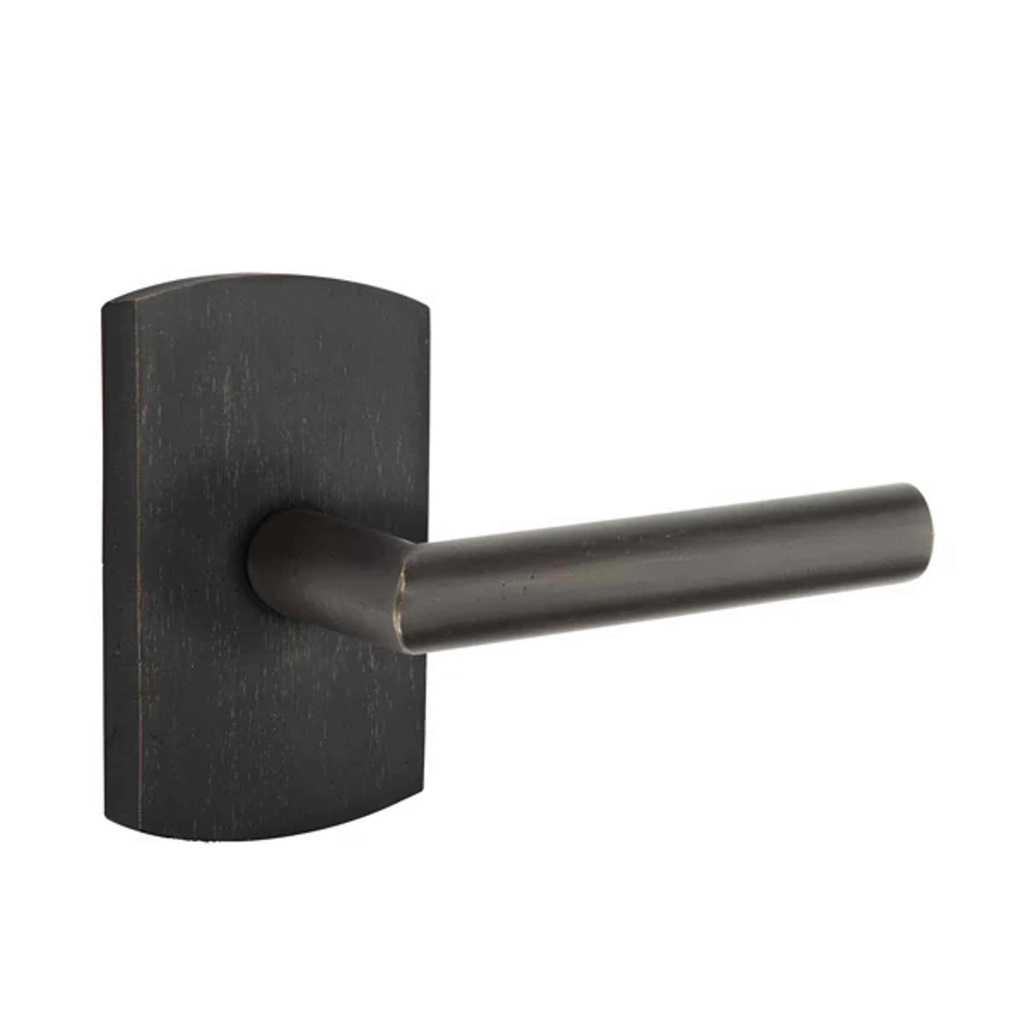 Emtek Mariposa Lever Set with Sandcast Bronze #4 Rosette