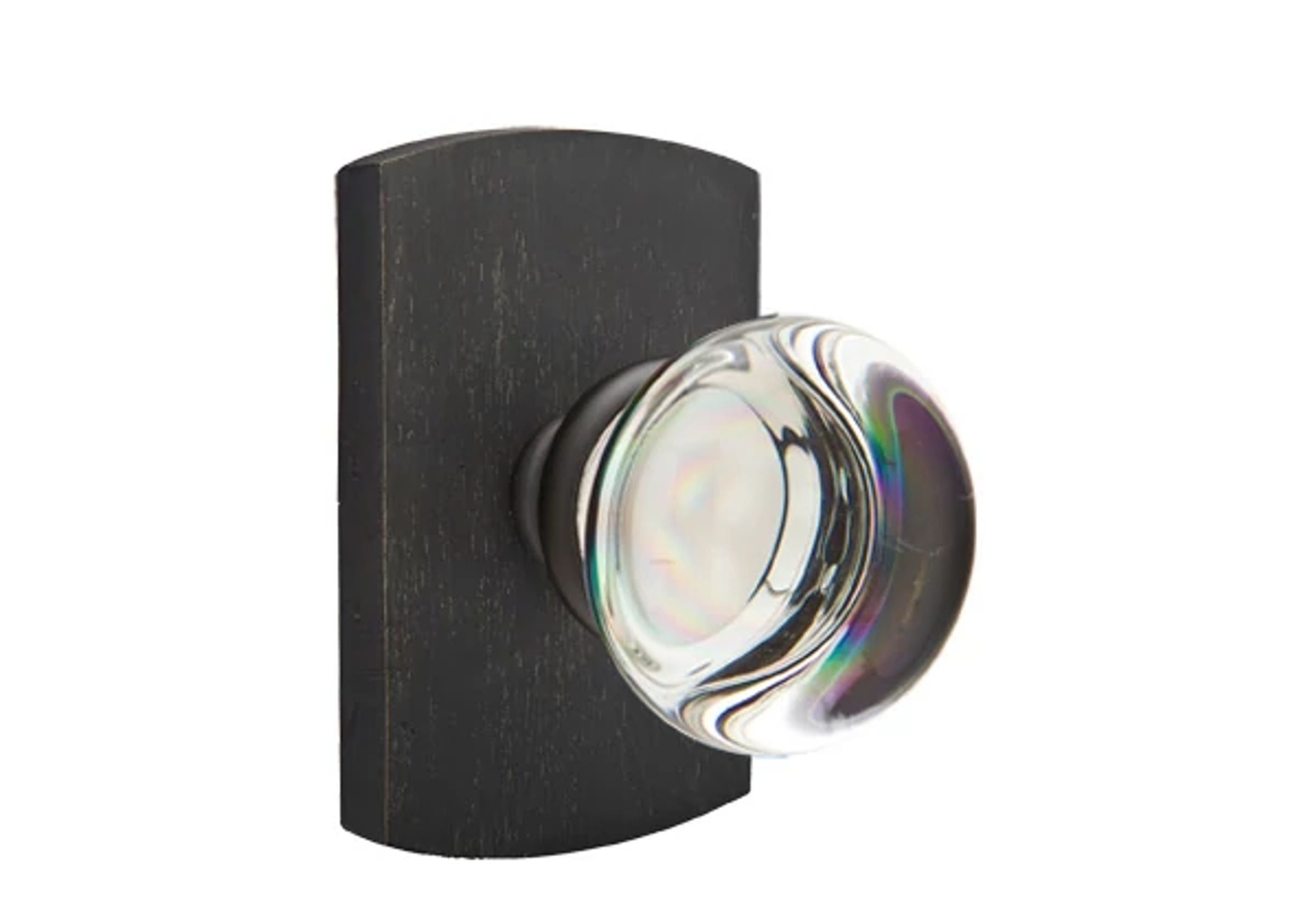 Emtek Concealed Fastener Providence Glass Knob Set with Sandcast Bronze #4 Rosette