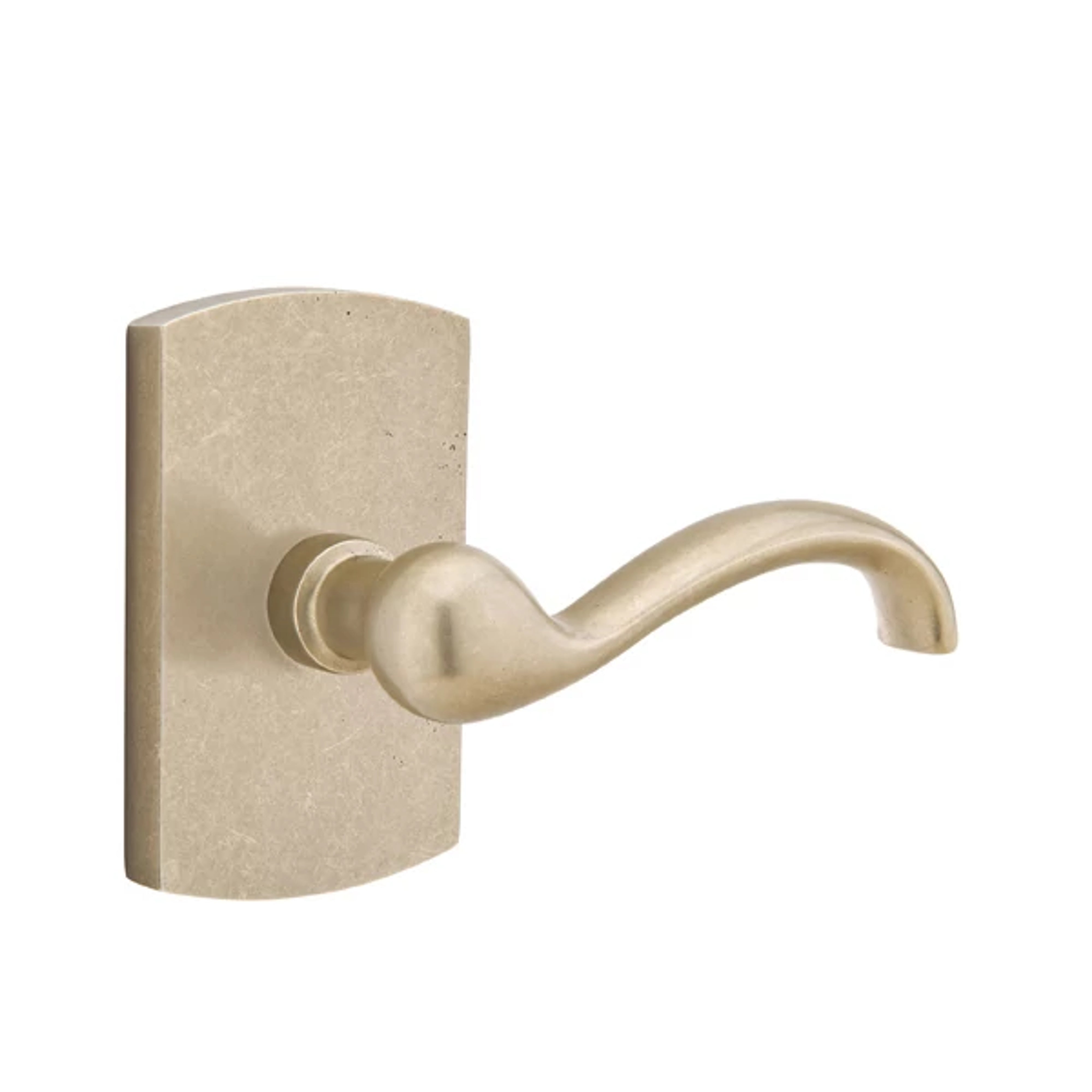 Emtek Concealed Fastener Teton Lver Set with Sandcast Bronze #4 Rosette