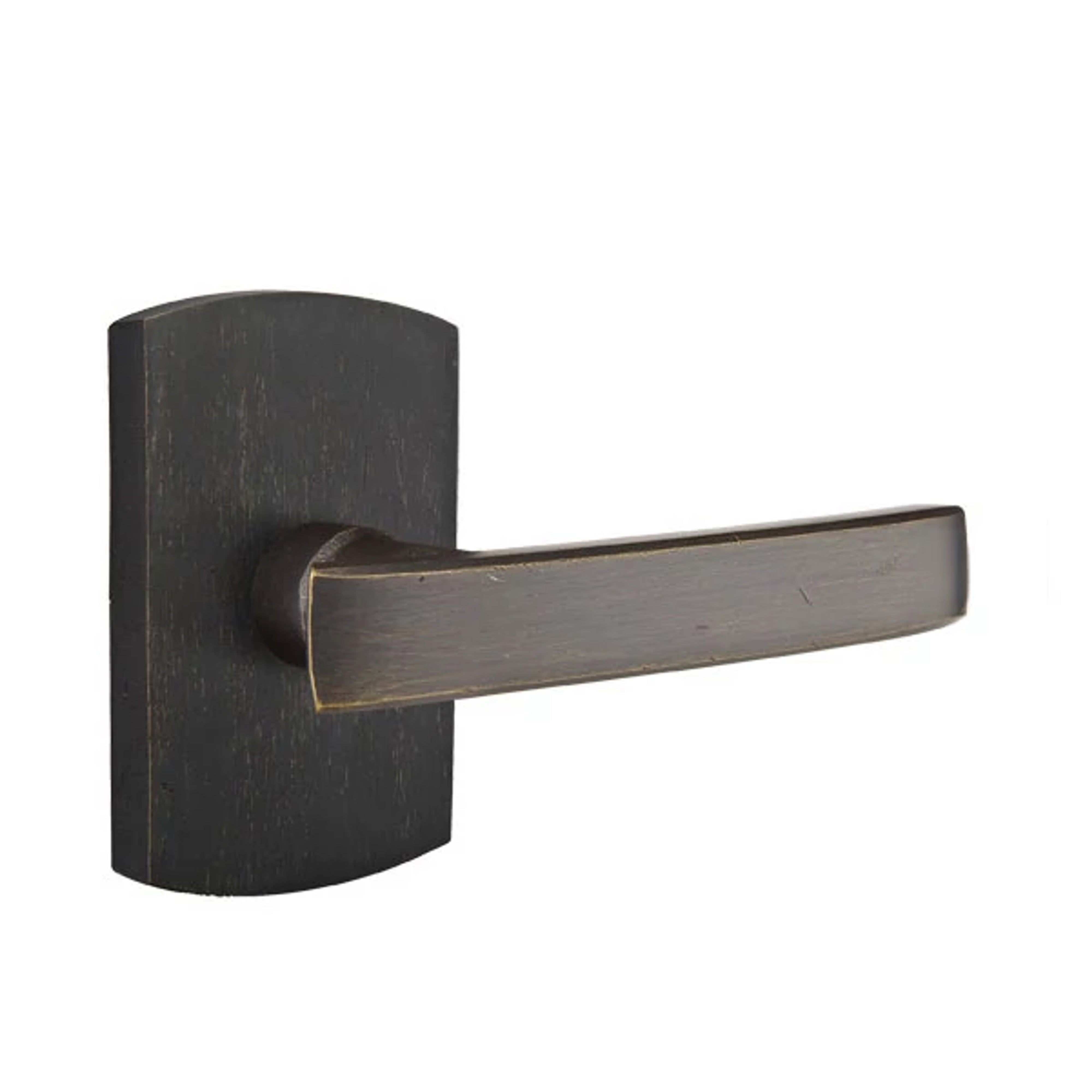 Emtek Concealed Fastener Yuma Lever Set with Sandcast Bronze #4 Rosette
