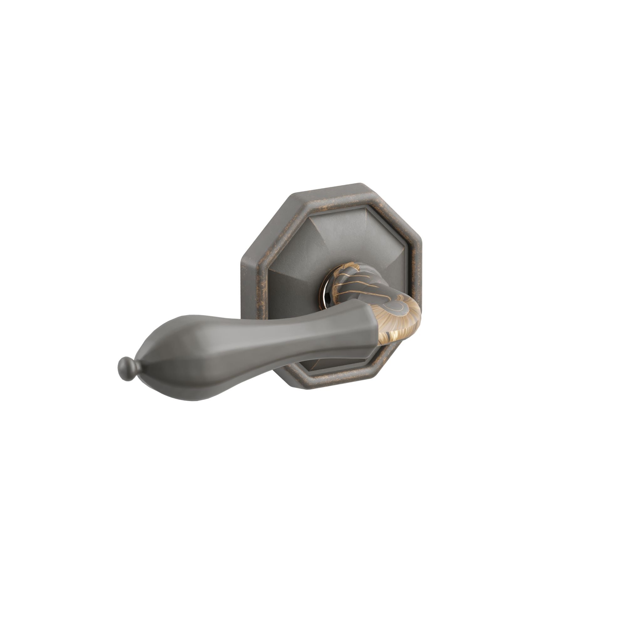 Emtek Octagon Lever Set with Tuscany Bronze #15 Rosette